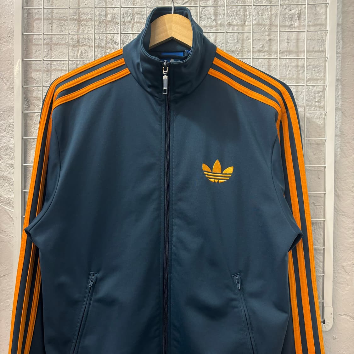 아디다스 파이어버드 네이비 오렌지 트랙탑 져지 S 상품이미지3