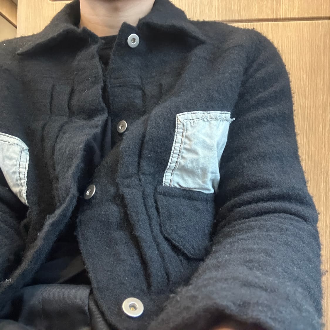 블랙 꼼데가르송 24aw 축융 울 트러커 자켓(M) 상품이미지4