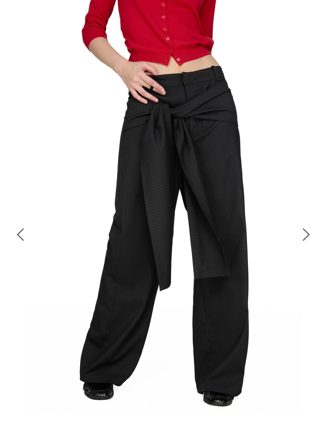 썬번프로젝트 팬츠 stripe tie pants black 상품이미지2