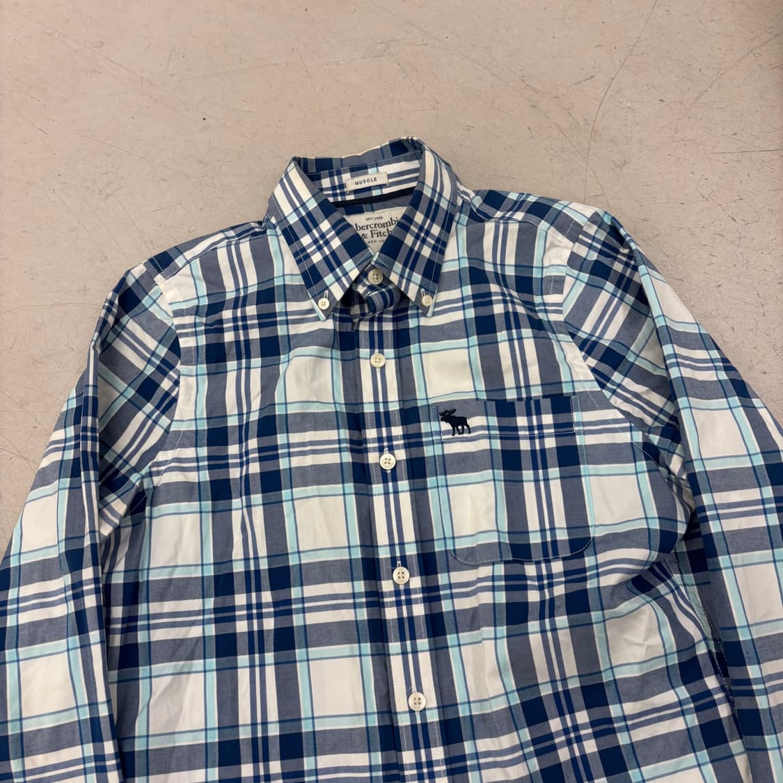 아베크롬비 체크 스몰로고 셔츠 상품이미지2