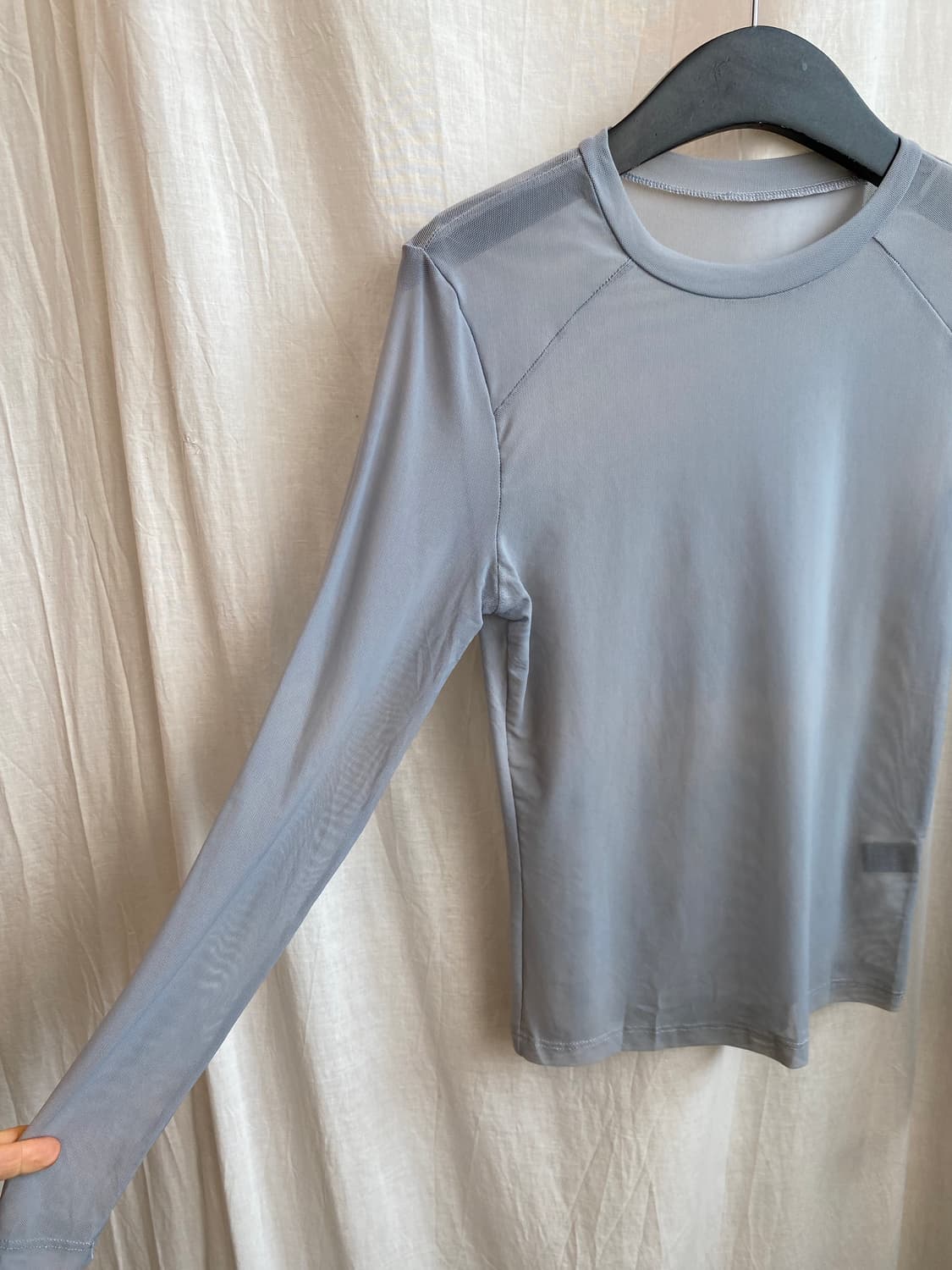 SHEIN 블루그레이 시스루탑(XS) 상품이미지6