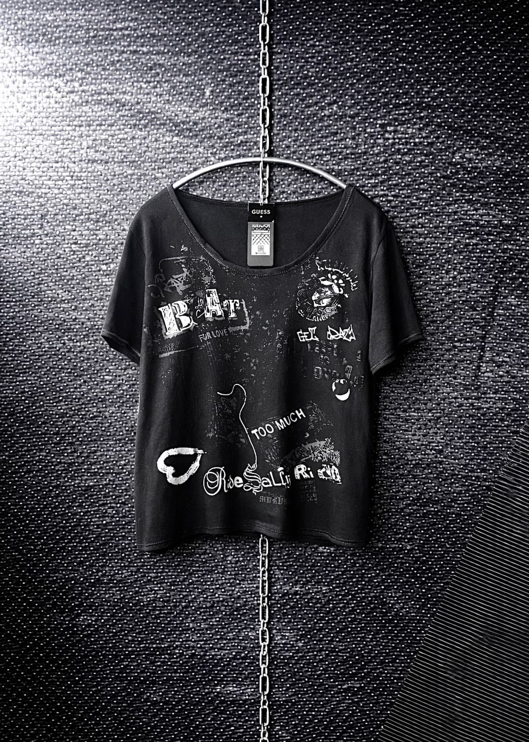 크롭 락 레터링 티셔츠 상품이미지1