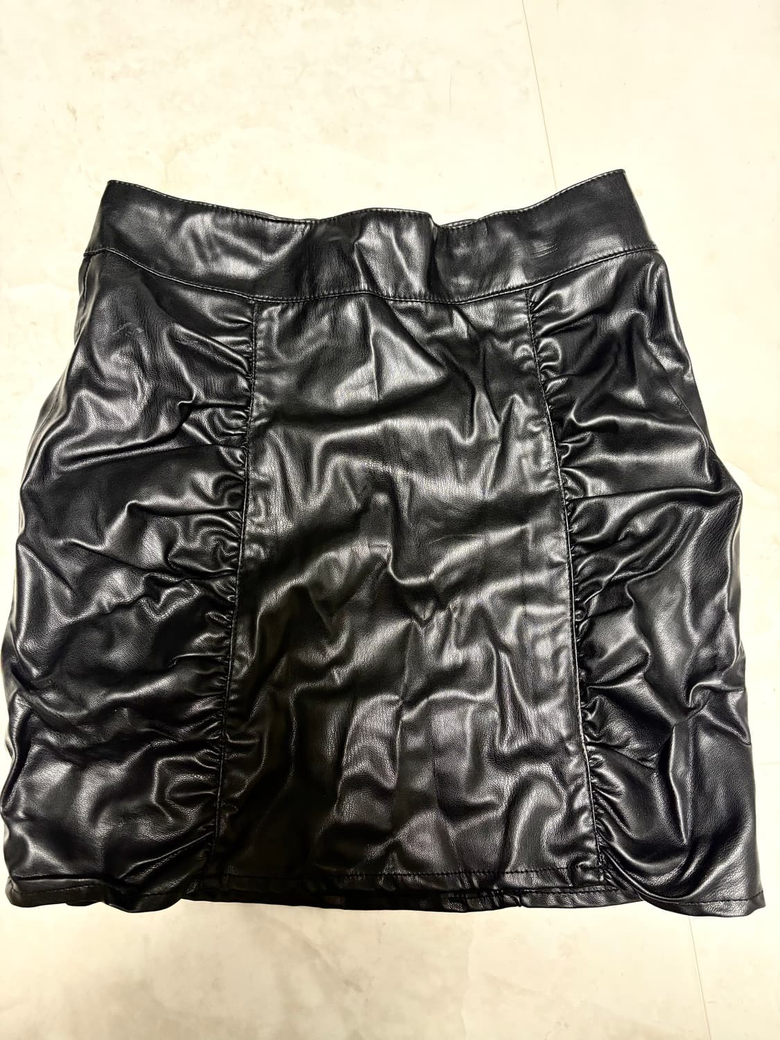 ZARA 셔링 레더 스커트S 상품이미지1