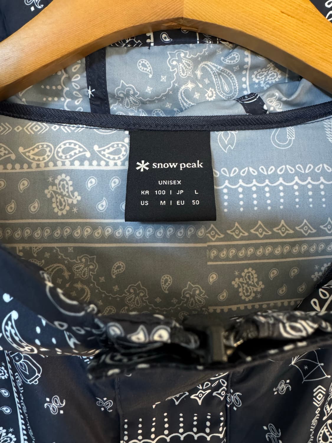 [L]스노우피크 페이즐리 아노락 후드 자켓 블랙 상품이미지4