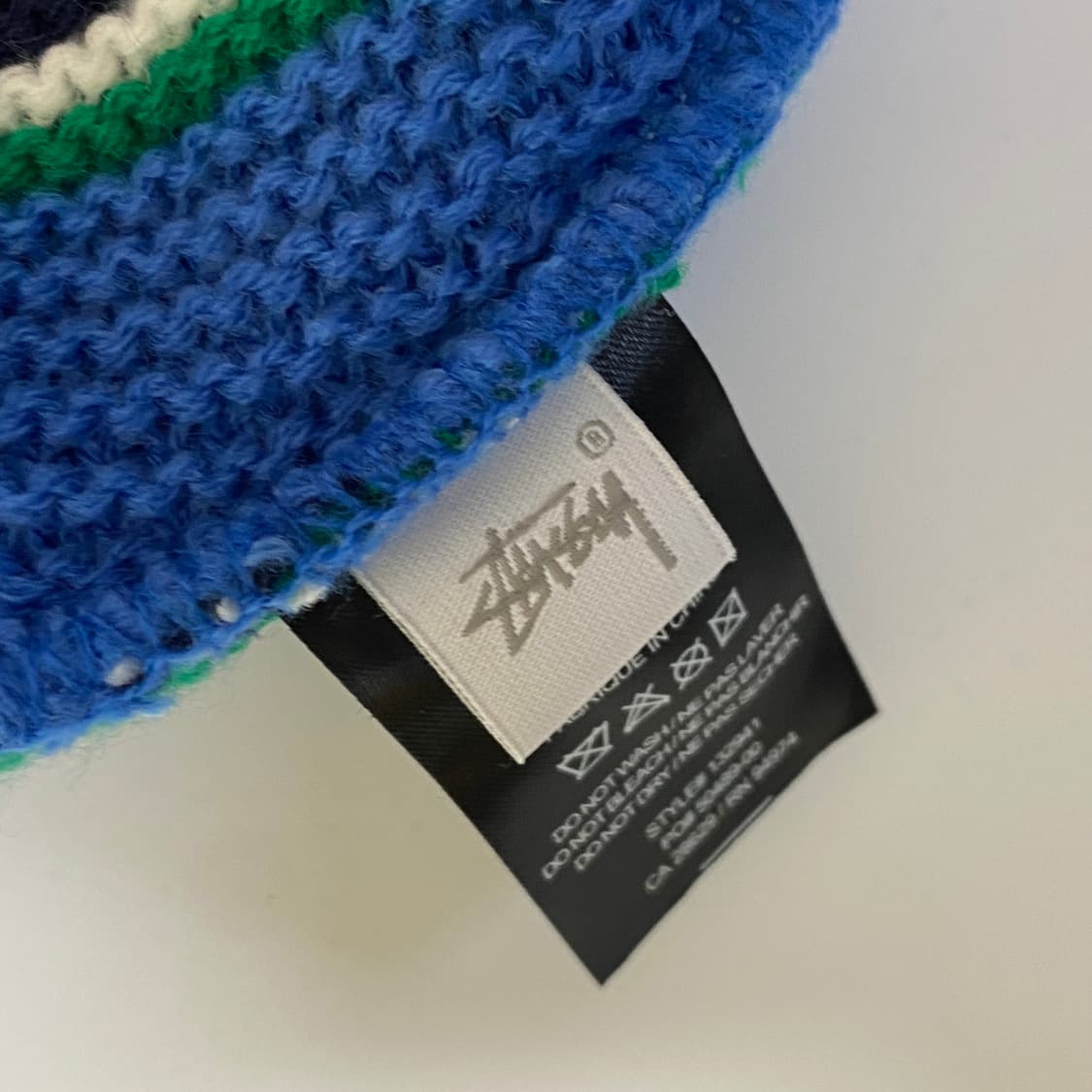 스투시(Stüssy) 버티컬 스트라이프 커프 비니 - 블루/그린 상품이미지5