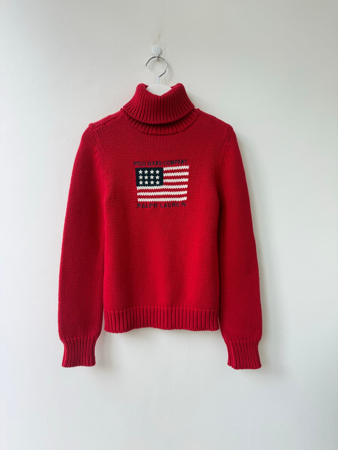 폴로진스 성조기 레드 터틀넥 코튼니트 상품이미지4