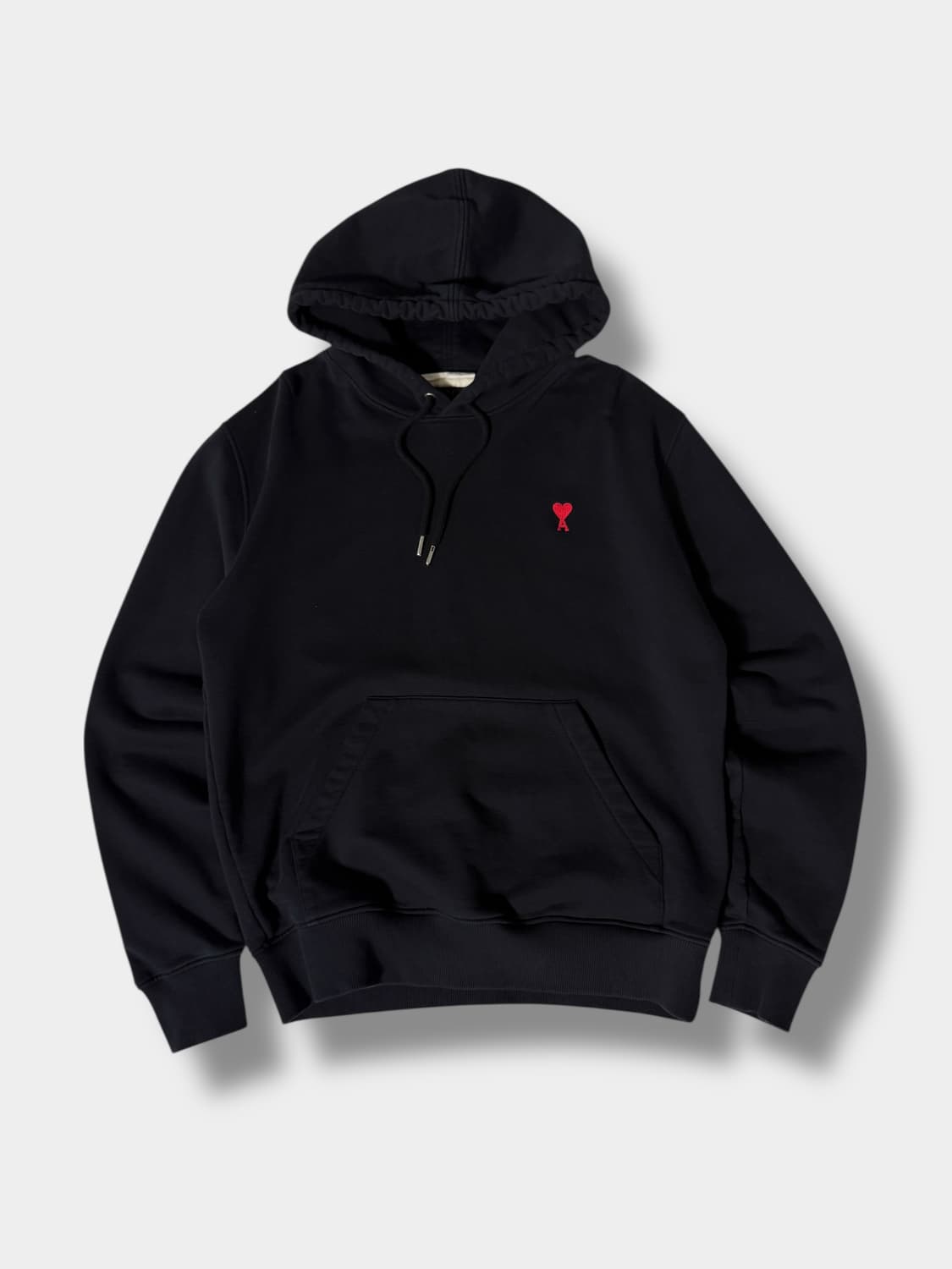 아미 루즈핏 하트로고 블랙 스웻 후드 상품이미지1