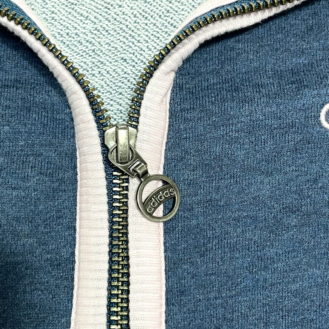 아디다스 삼선 블루네이비 코튼 집업져지 여성M 상품이미지5