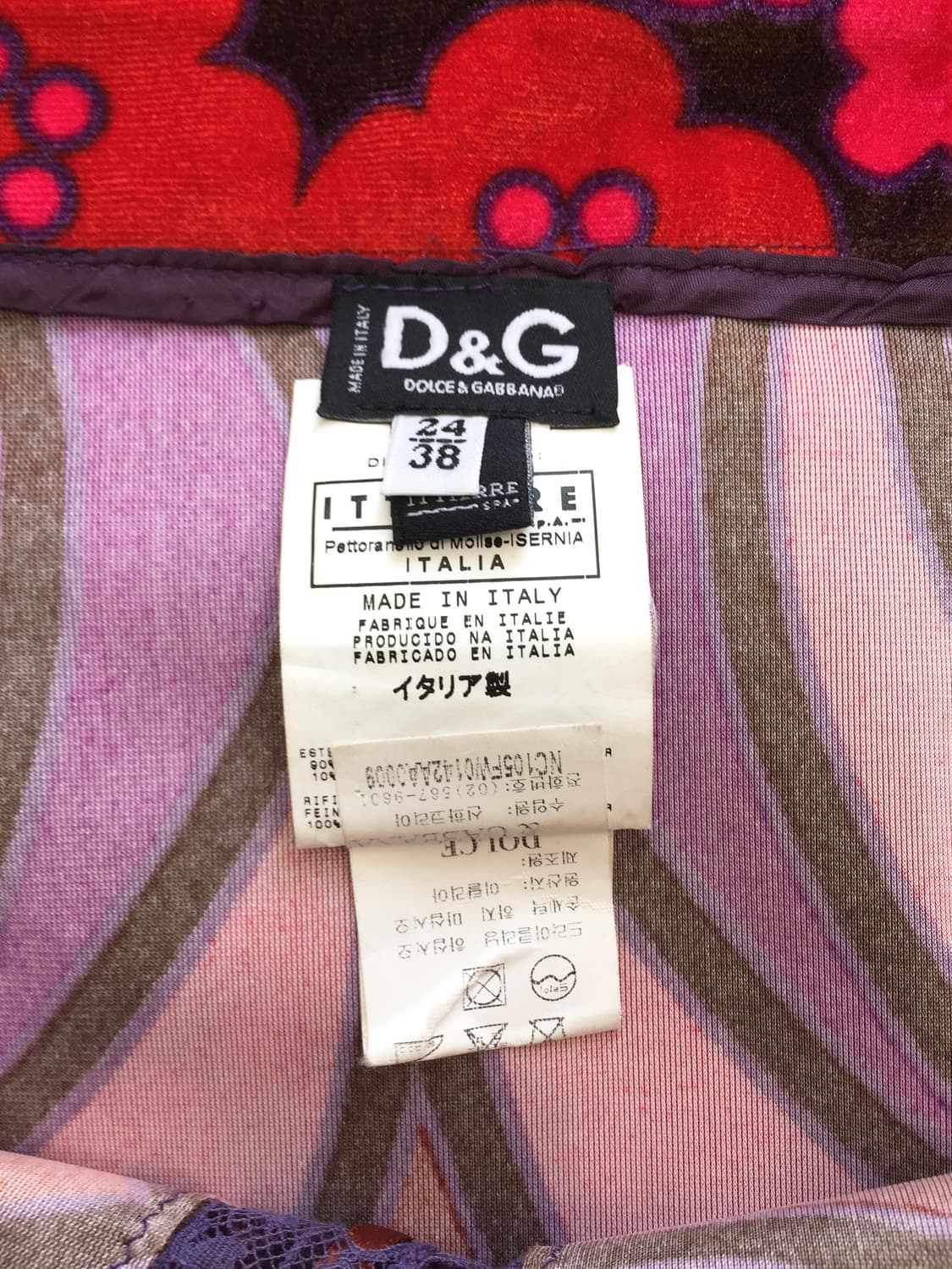 D&G Vintage Floral Velour Midi Skirt 상품이미지8