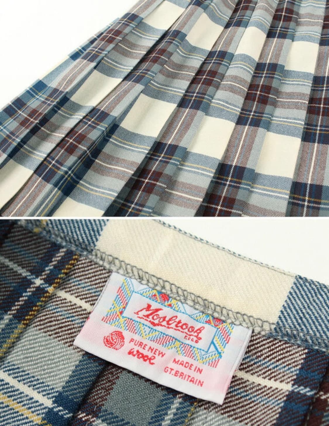 Mosbrook 빈티지 타탄 체크 킬트 스커트 상품이미지5