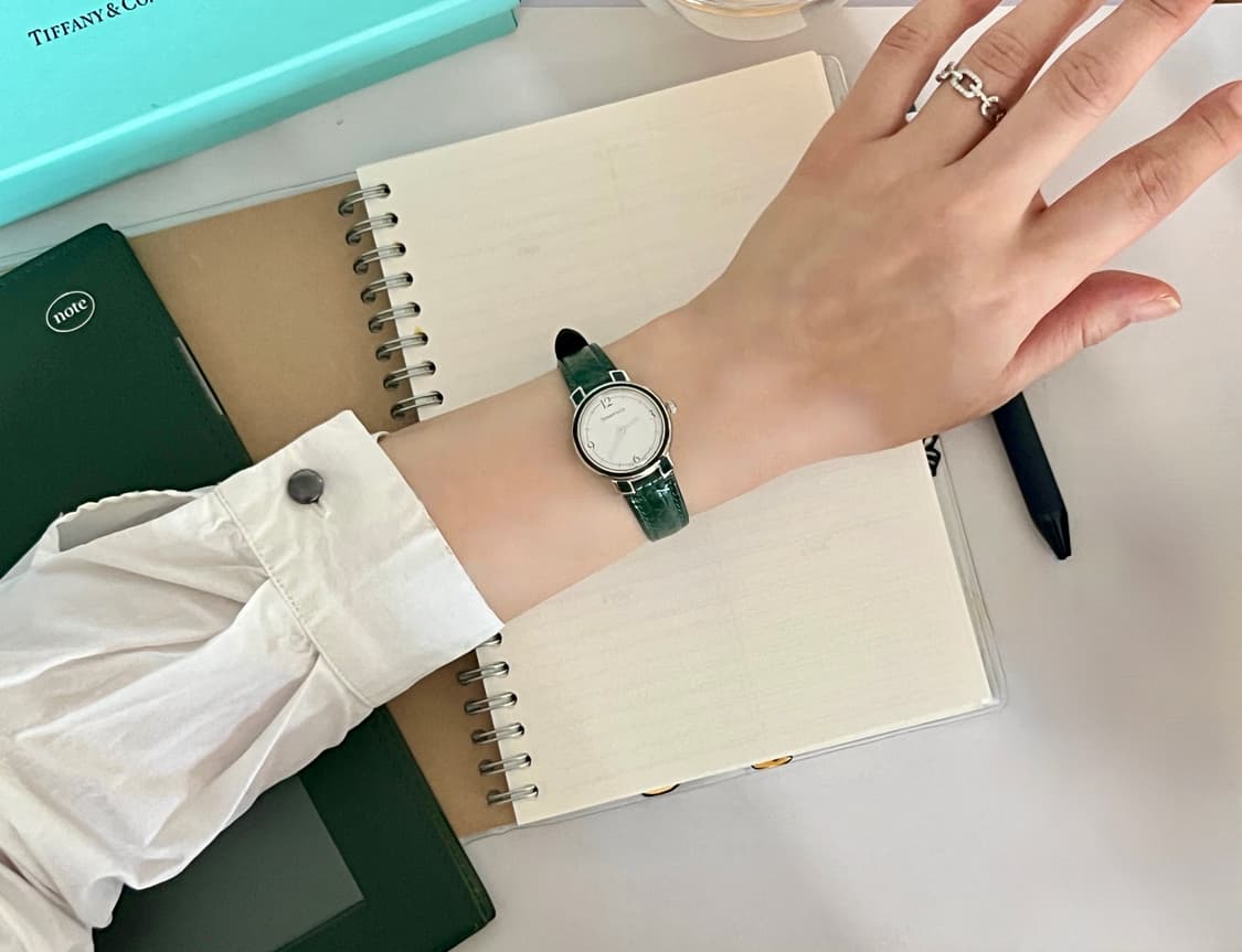 Tiffany&Co 라운드 그린 베젤 티파니 앤 코 빈티지 시계 상품이미지9