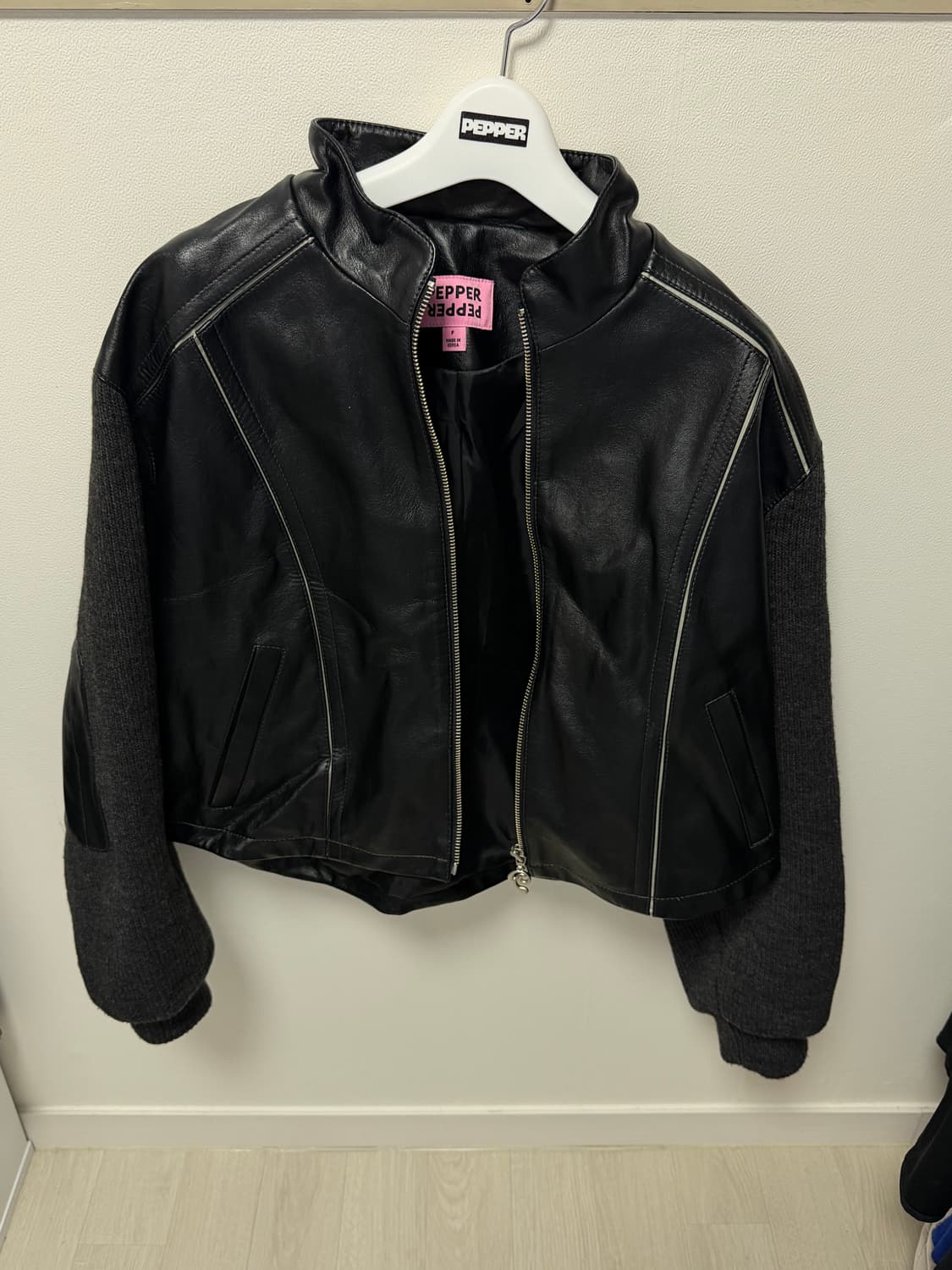Pepperpepper 가죽니트자켓 상품이미지3