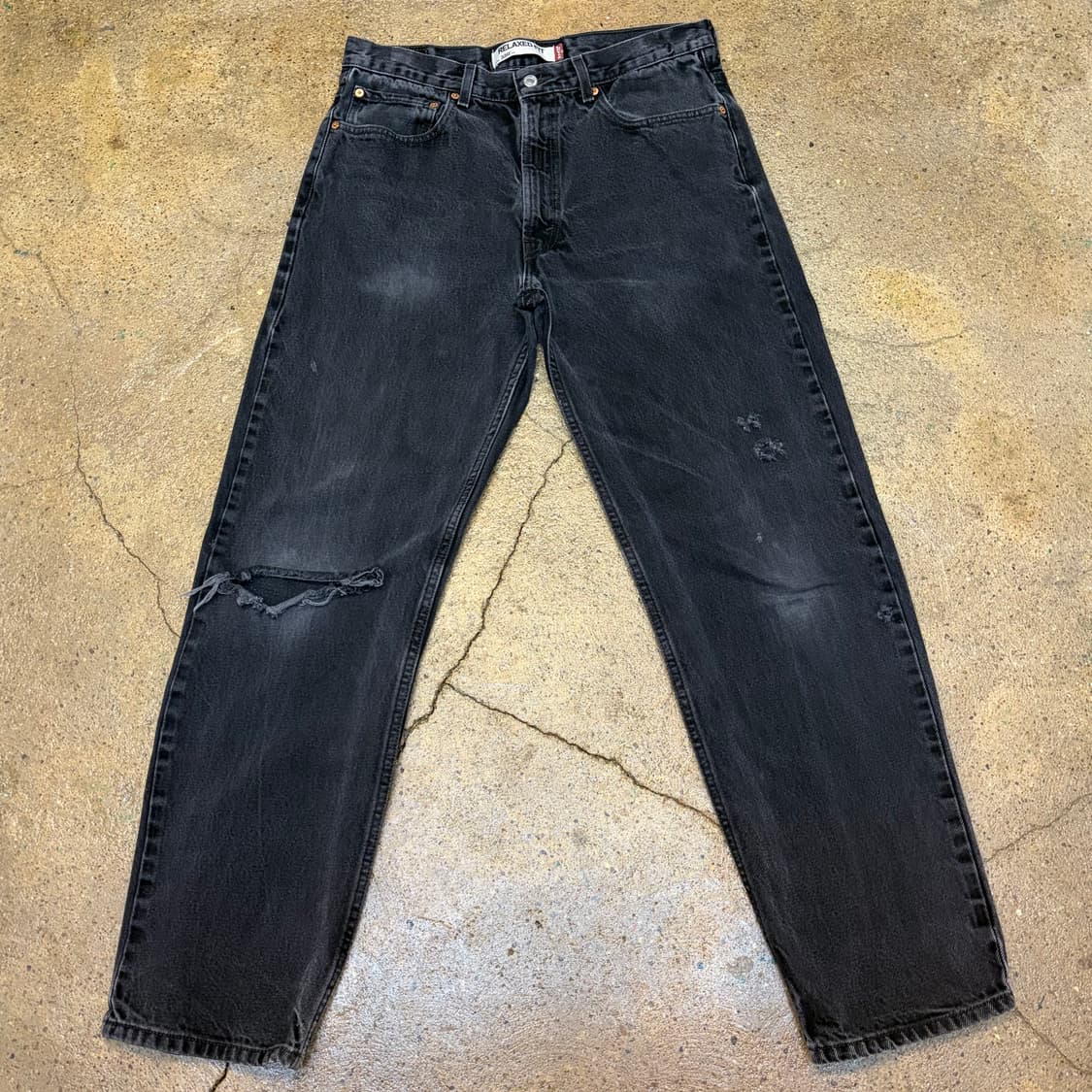 00s 미국 빈티지 리바이스 550 블랙진 찢청 청바지 상품이미지1