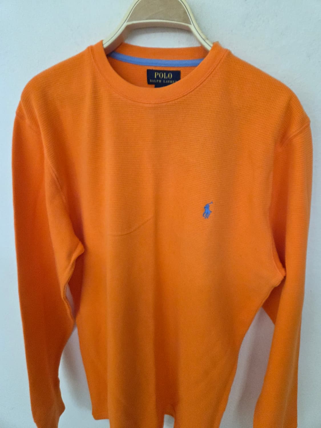 폴로 오렌지색 와플 긴팔 상품이미지4