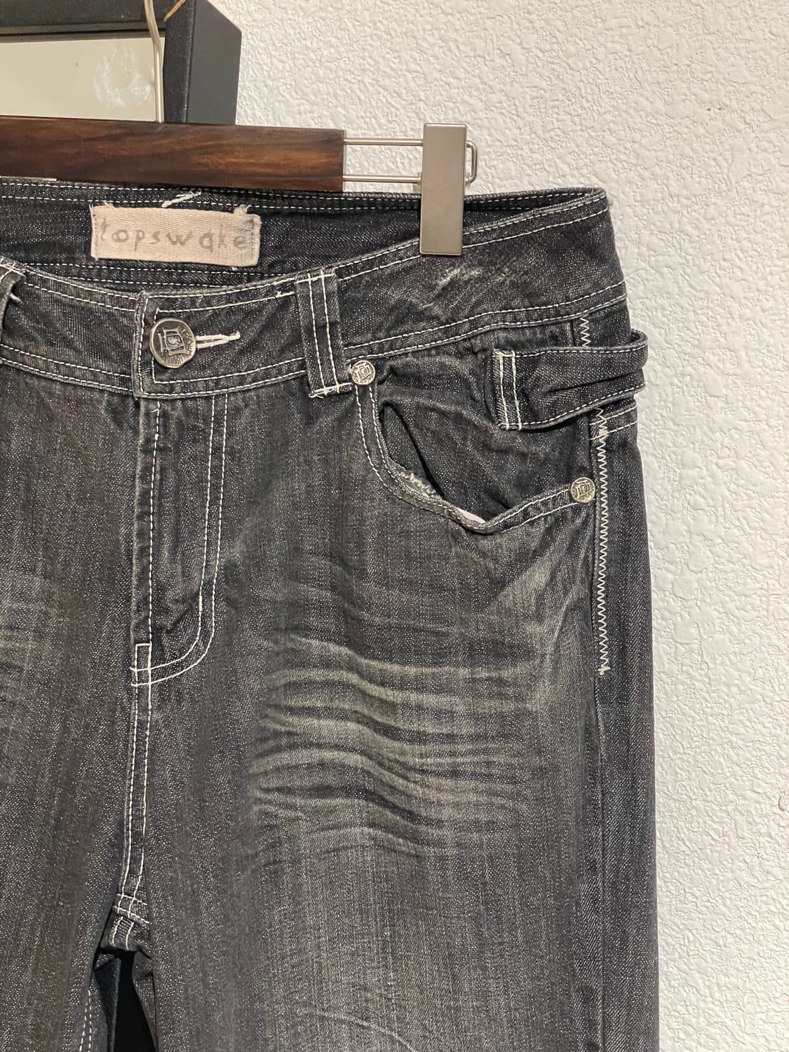 Topswkle 블랙 데님 팬츠 상품이미지4