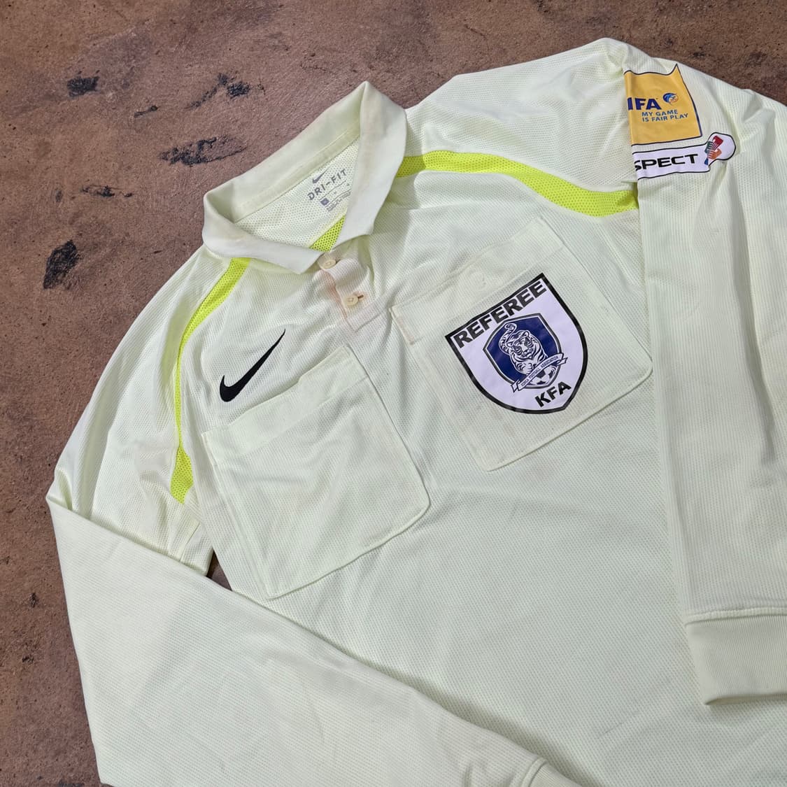[정품/M] 나이키 K리그 심판 유니폼 카라 긴팔 티셔츠  b14 상품이미지1