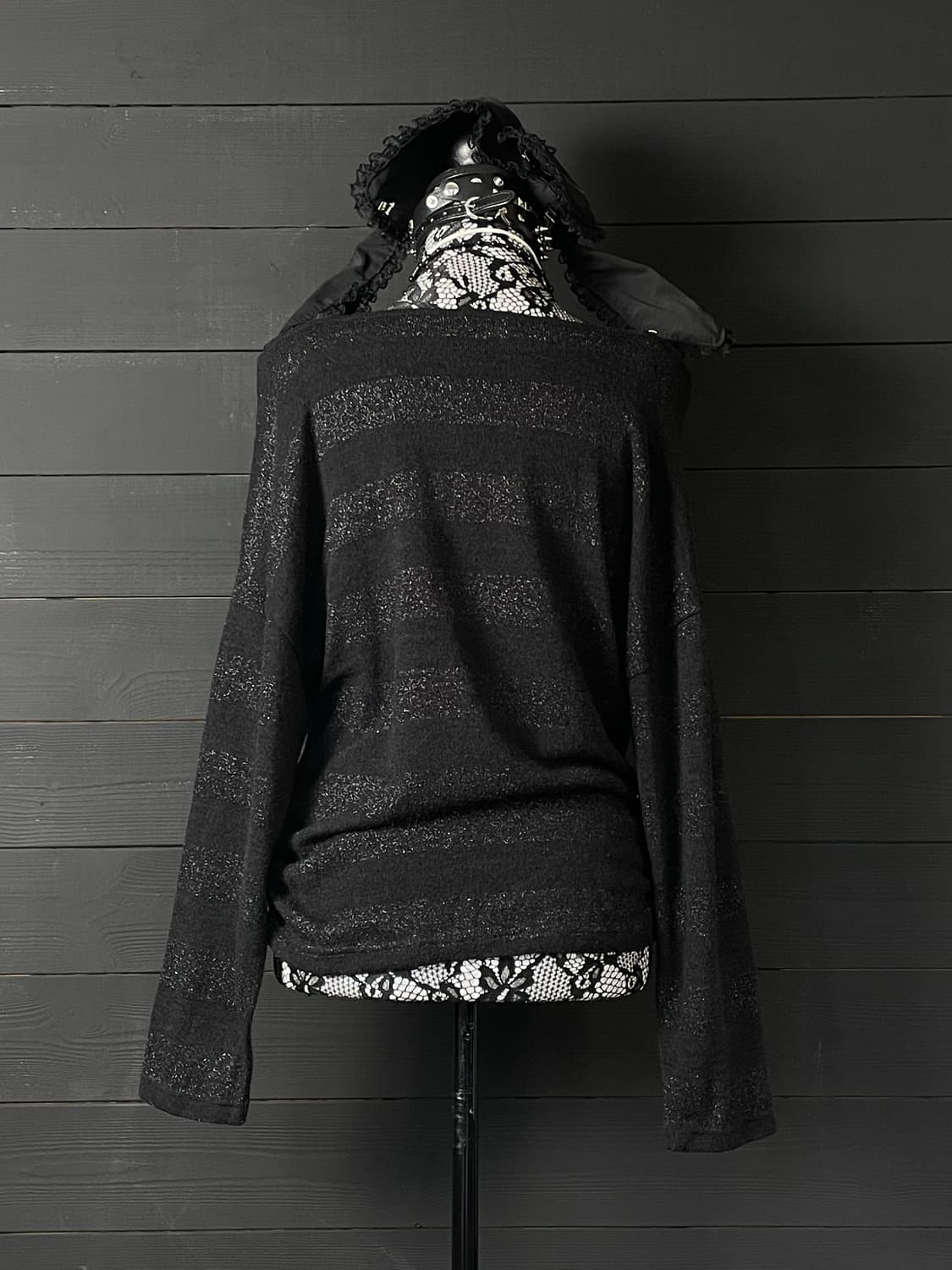 CORNFLAKE 콘플레이크 펑크 지퍼 셔링 퍼플 레터링 블랙 롱슬리브 상품이미지3