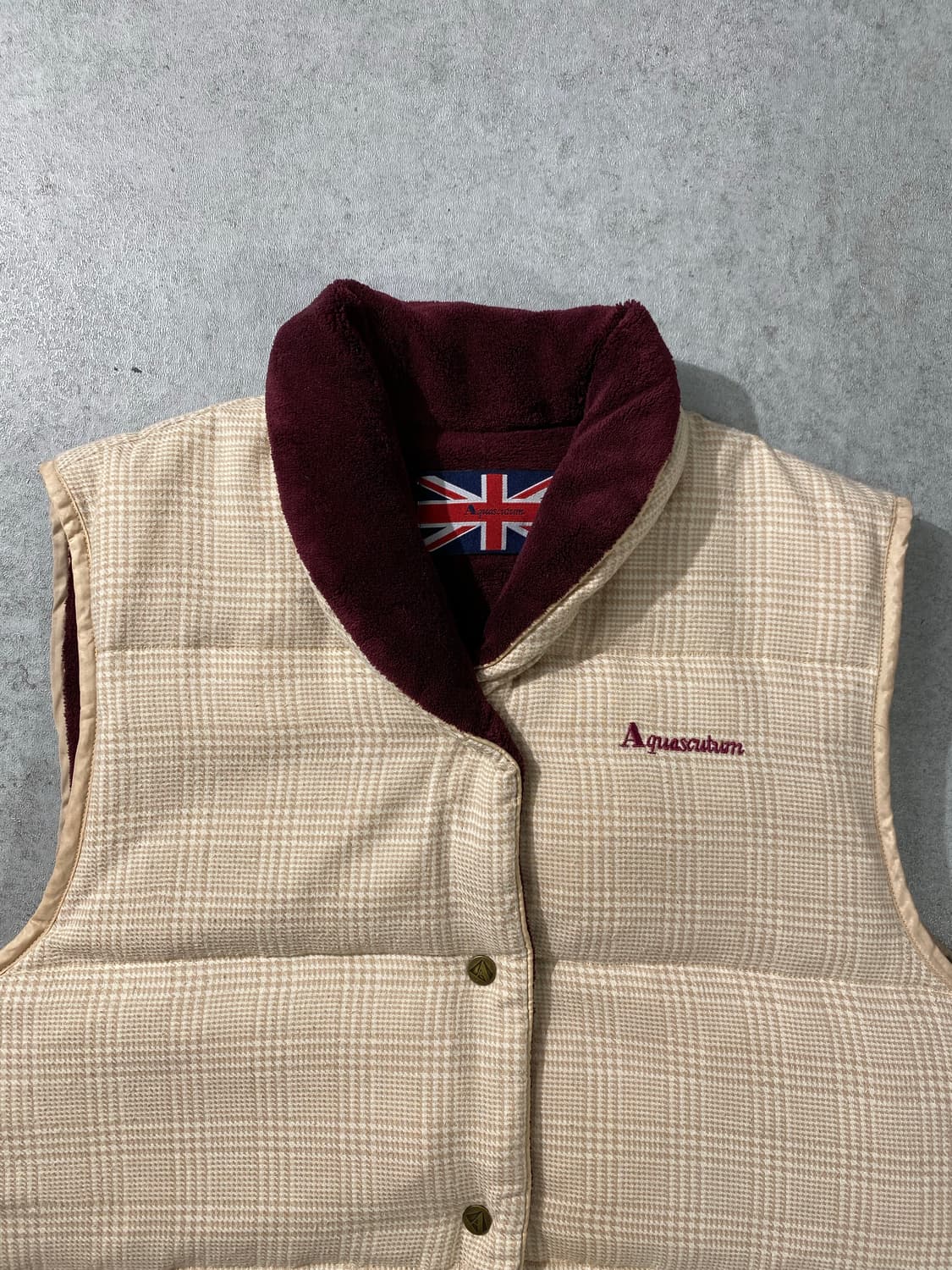 [M-L] Aquascutum 아쿠아스큐텀 덕다운 체크 패딩베스트 상품이미지2