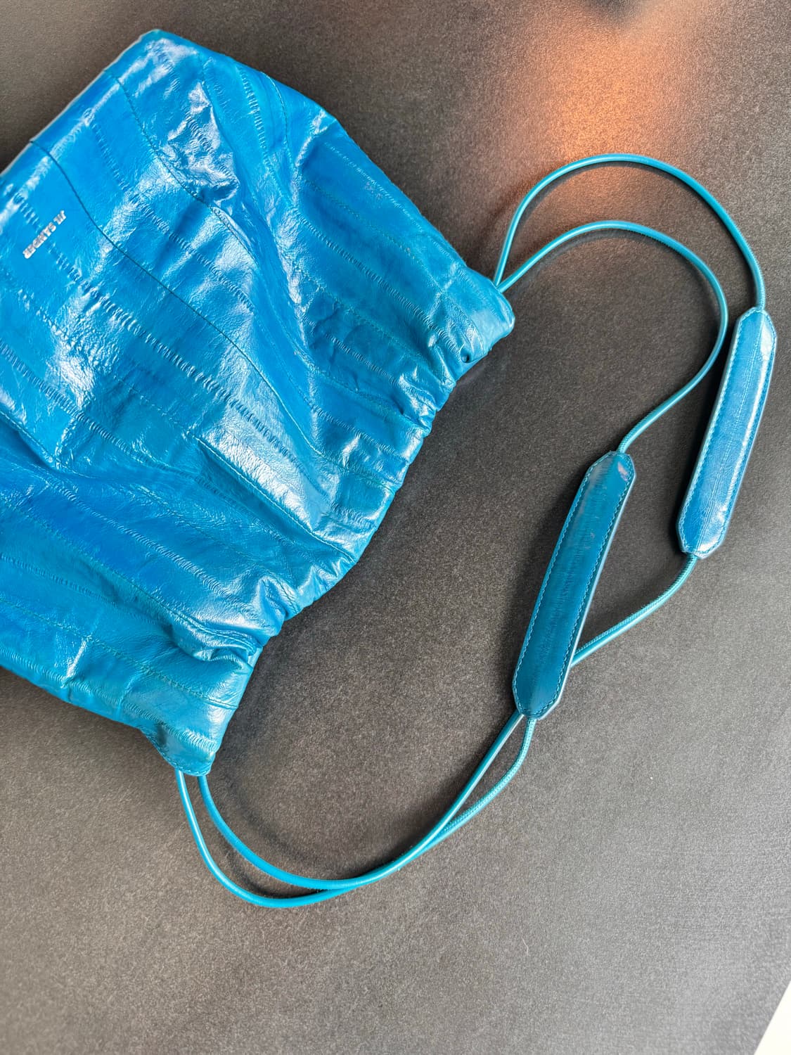 JIL SANDER 드로우스트링 숄더백 블루 상품이미지4