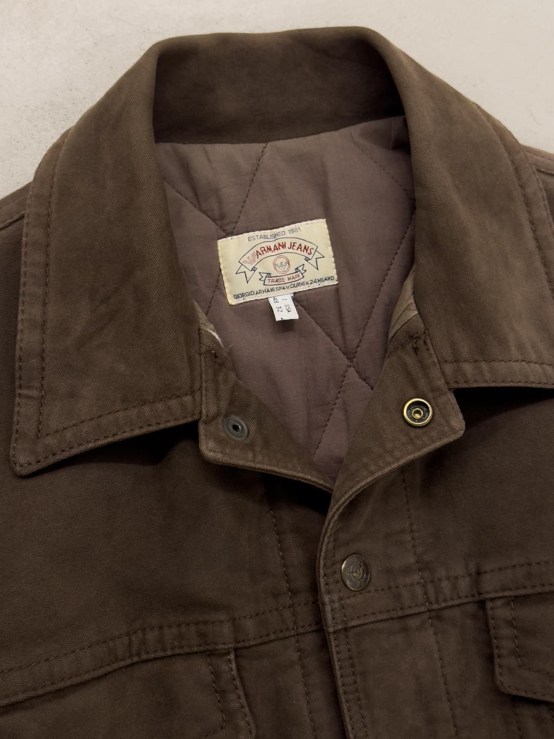 90s 아르마니 몰스킨 퀼팅 트러커 자켓 상품이미지5