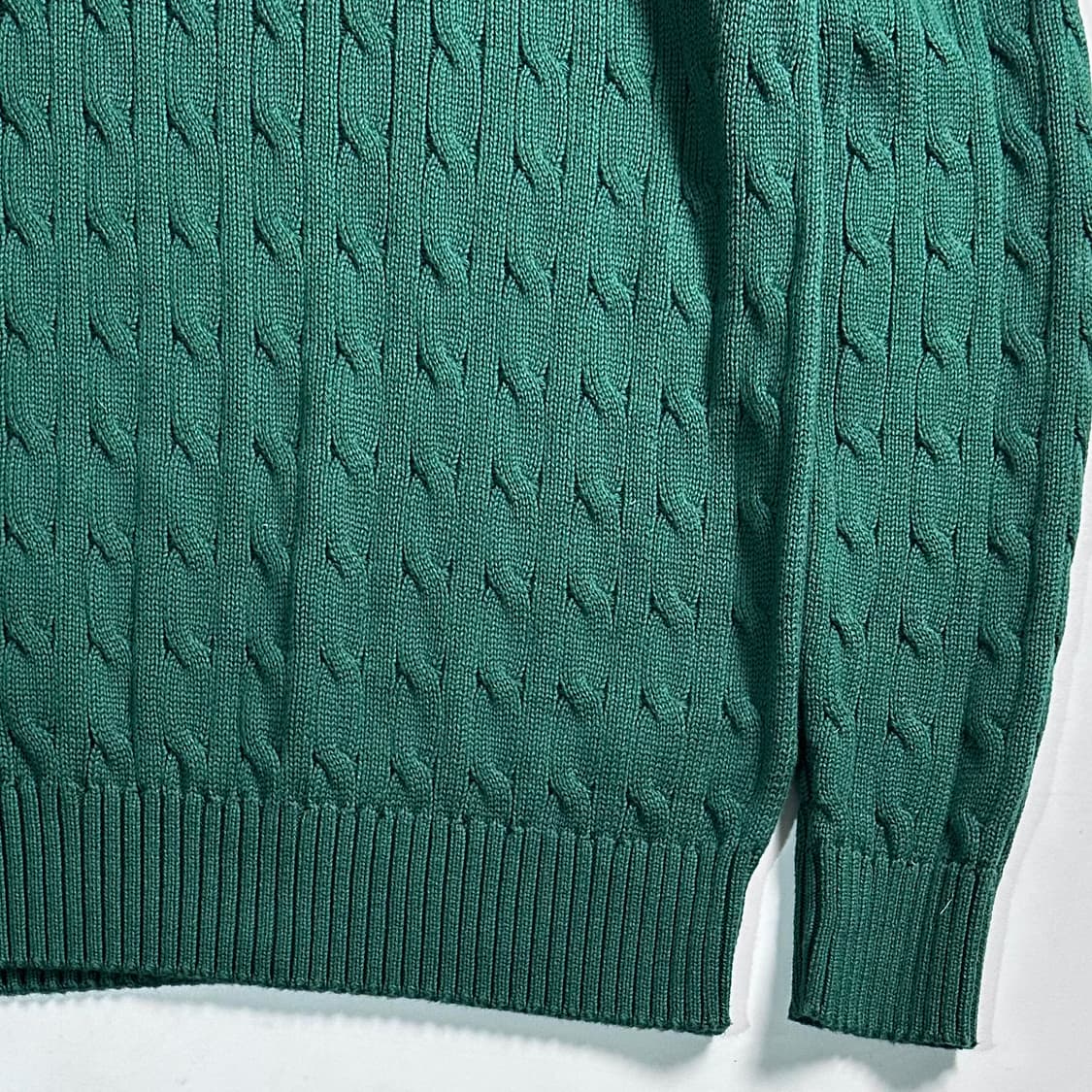 폴로 랄프로렌 보이즈 그린 케이블 반집업 상품이미지3