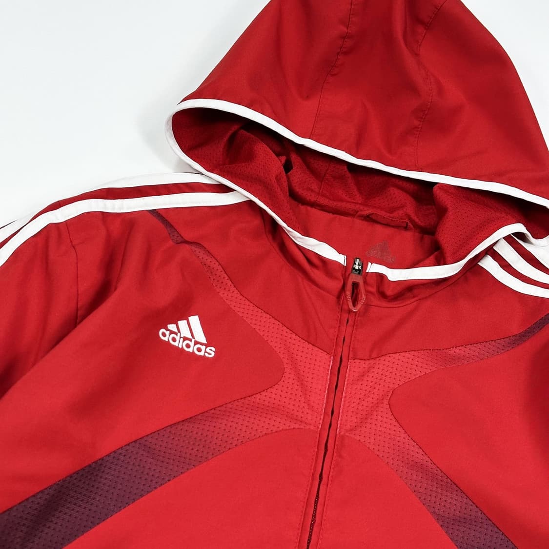 아디다스 오리지널 풀오버 레드 바람막이 자켓 (M) 상품이미지3