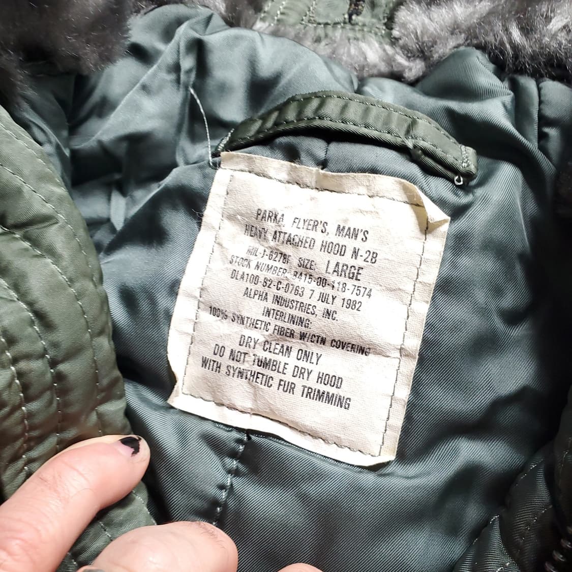 80s 알파 인더스트리 N-2B 헤비 플라이트 자켓 상품이미지4