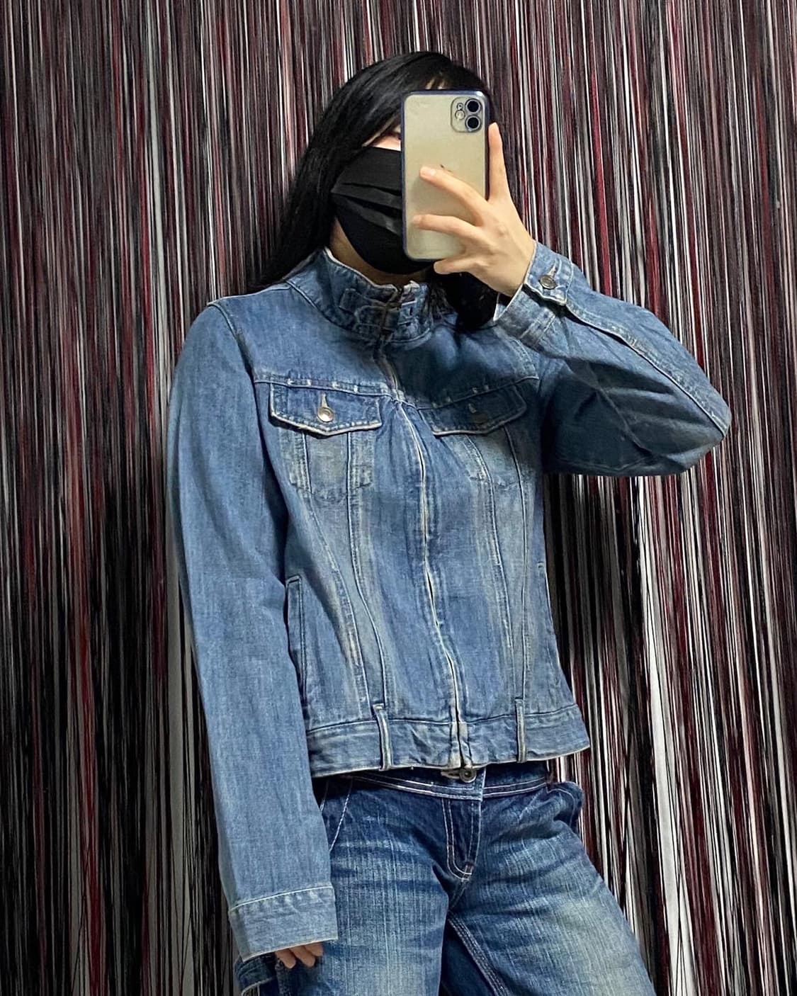 Japan) 데님 하이넥 집업 ✔️𝙎𝙞𝙯𝙚 상품이미지4