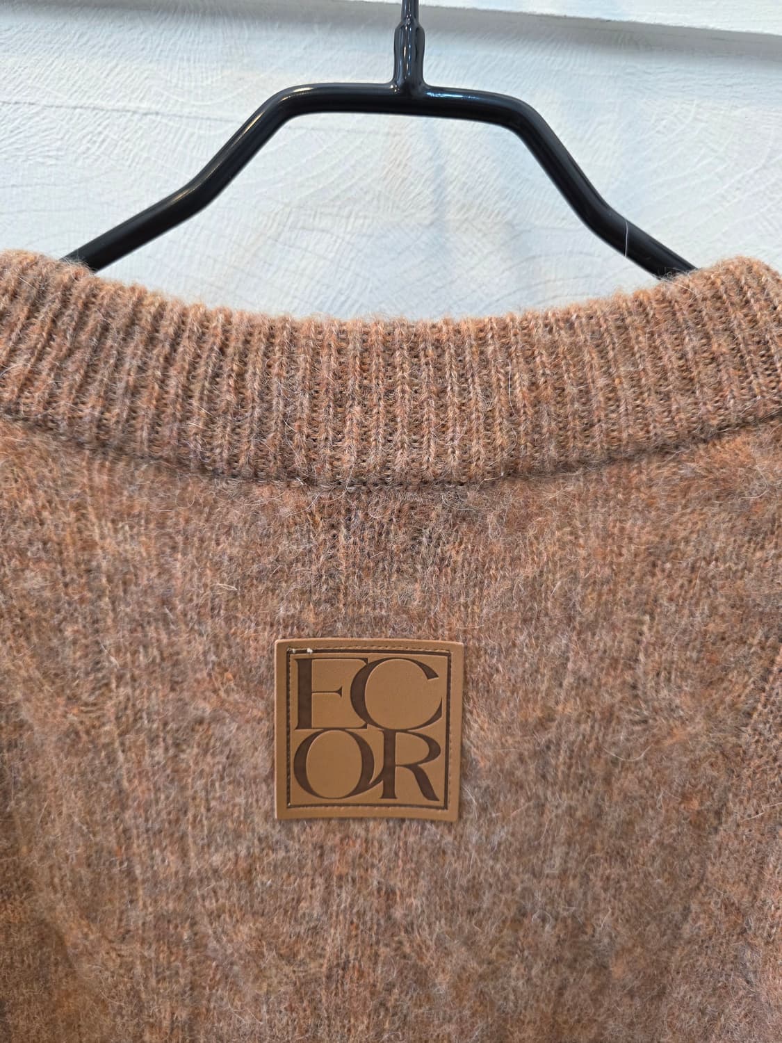 이코르 모헤어 브러쉬드 케이블 가디건 브릭 3 사이즈 상품이미지8