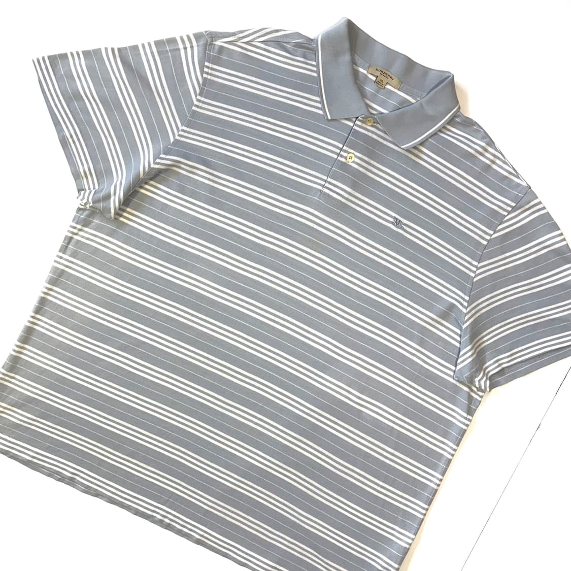 버버리 스카이블루 체크 반팔 PK 셔츠 XL 상품이미지2