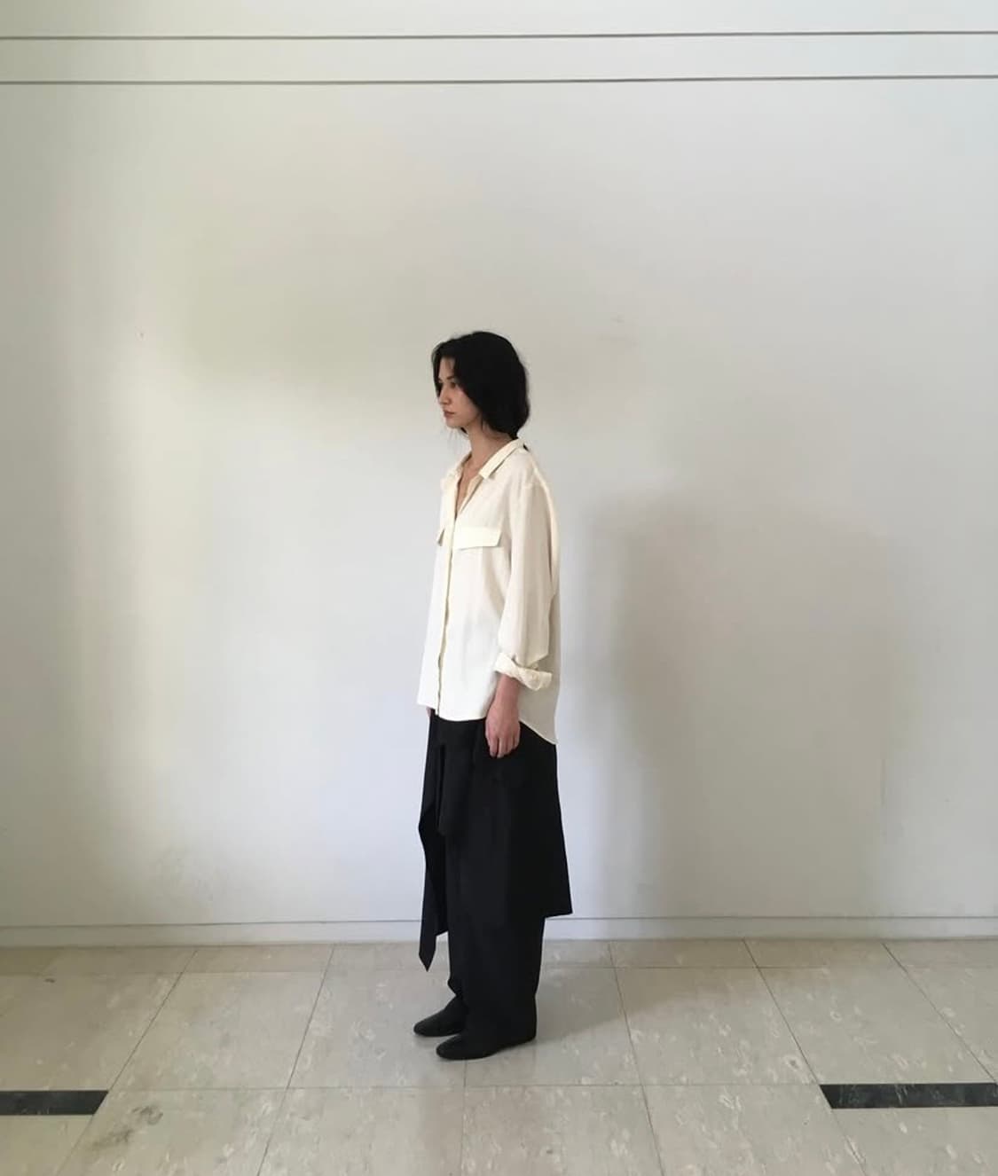 해브빈  havebin Round Pocket shirt Cream 상품이미지6