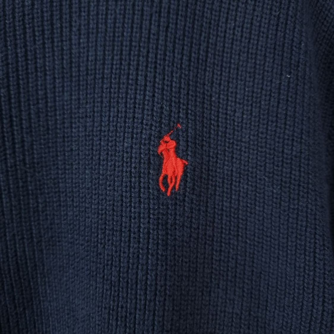 [폴로 랄프로렌] 포니 로고 자수 니트 집업 가디건 네이비 M20101 상품이미지7