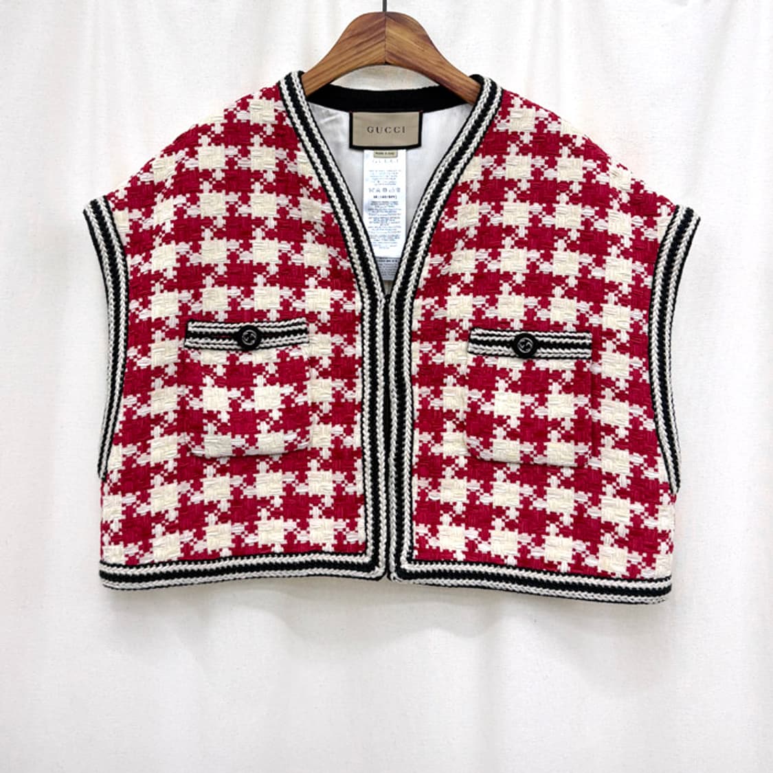 구찌 24SS 하운드투스 트위드 크롭 베스트 상품이미지4