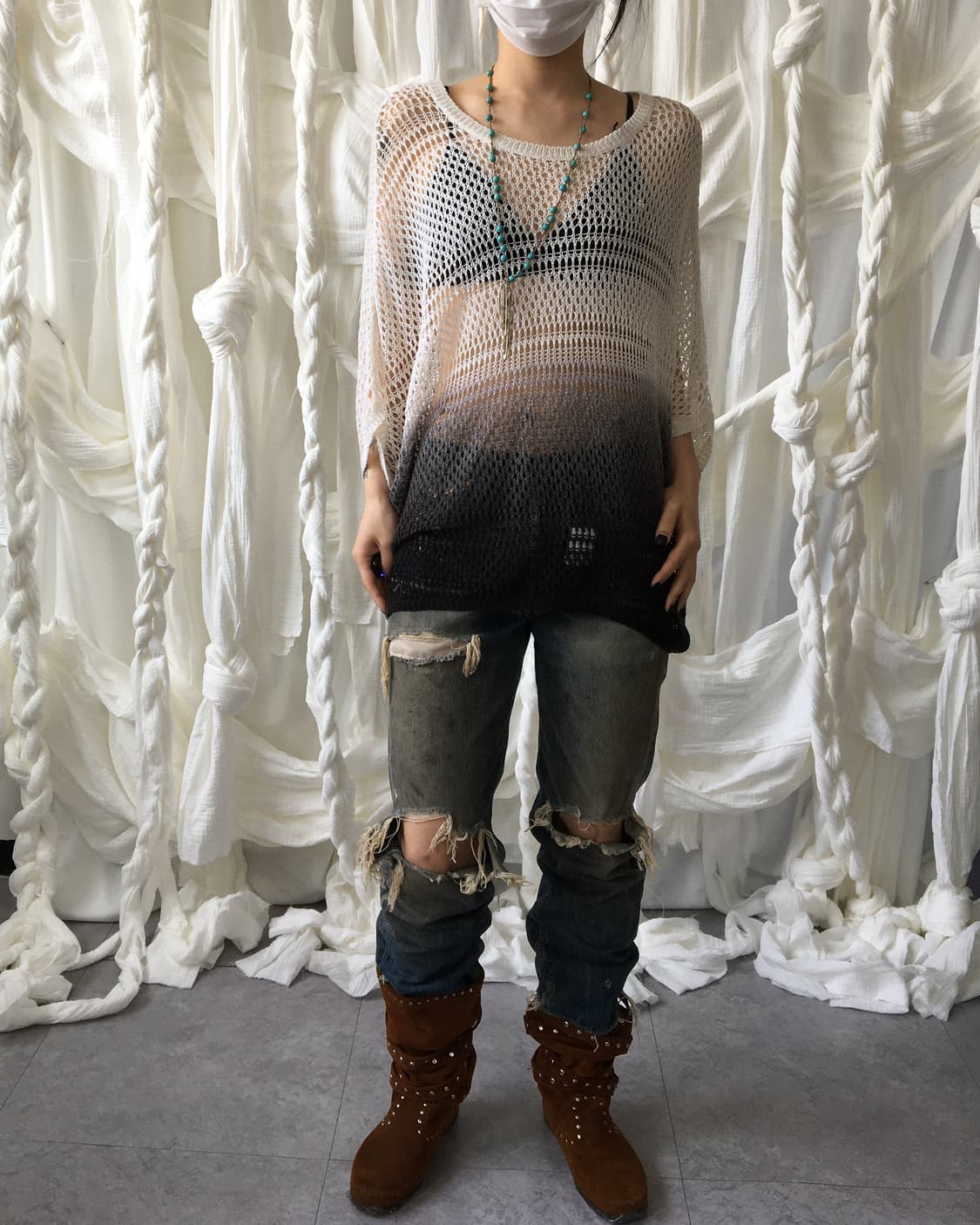 Gradation net knit 상품이미지6