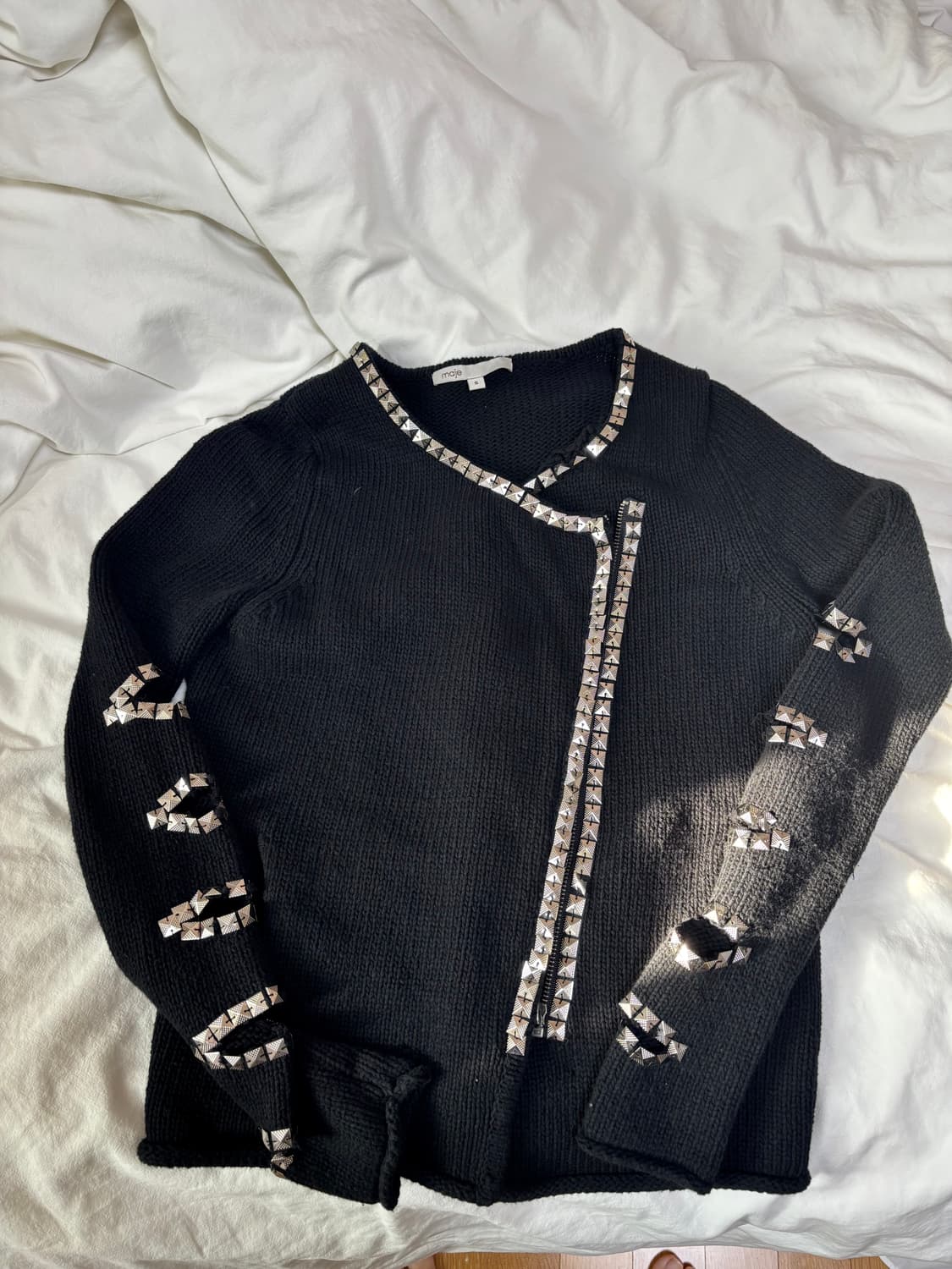 마쥬 maje 스터드 집업 가디건 상품이미지2