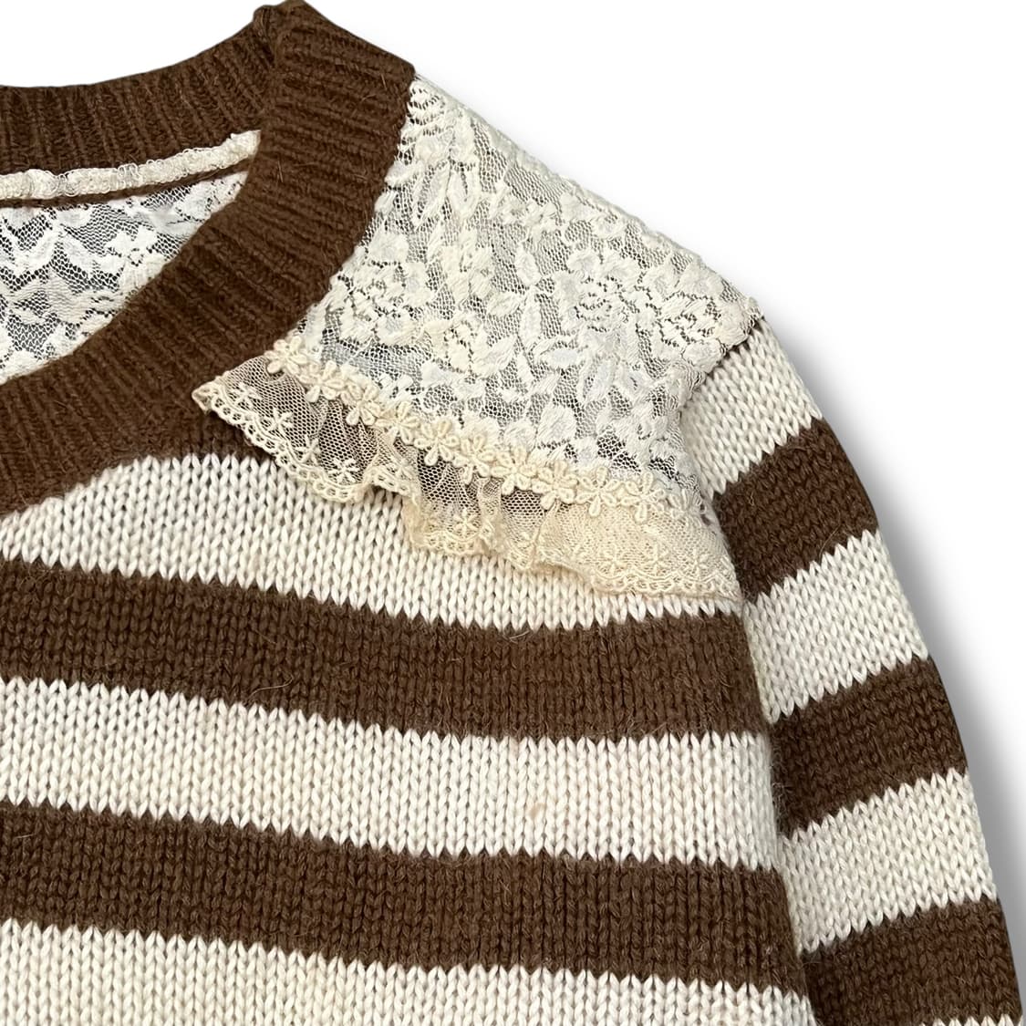  리즈리사 레이스 스트라이프 니트 y14214 상품이미지5