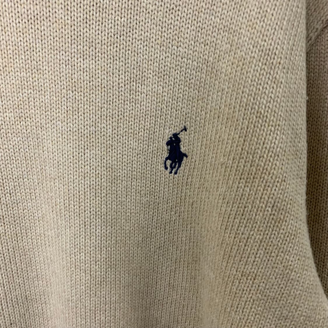 폴로 랄프로렌 베이지 코튼 라운드 니트 상품이미지3