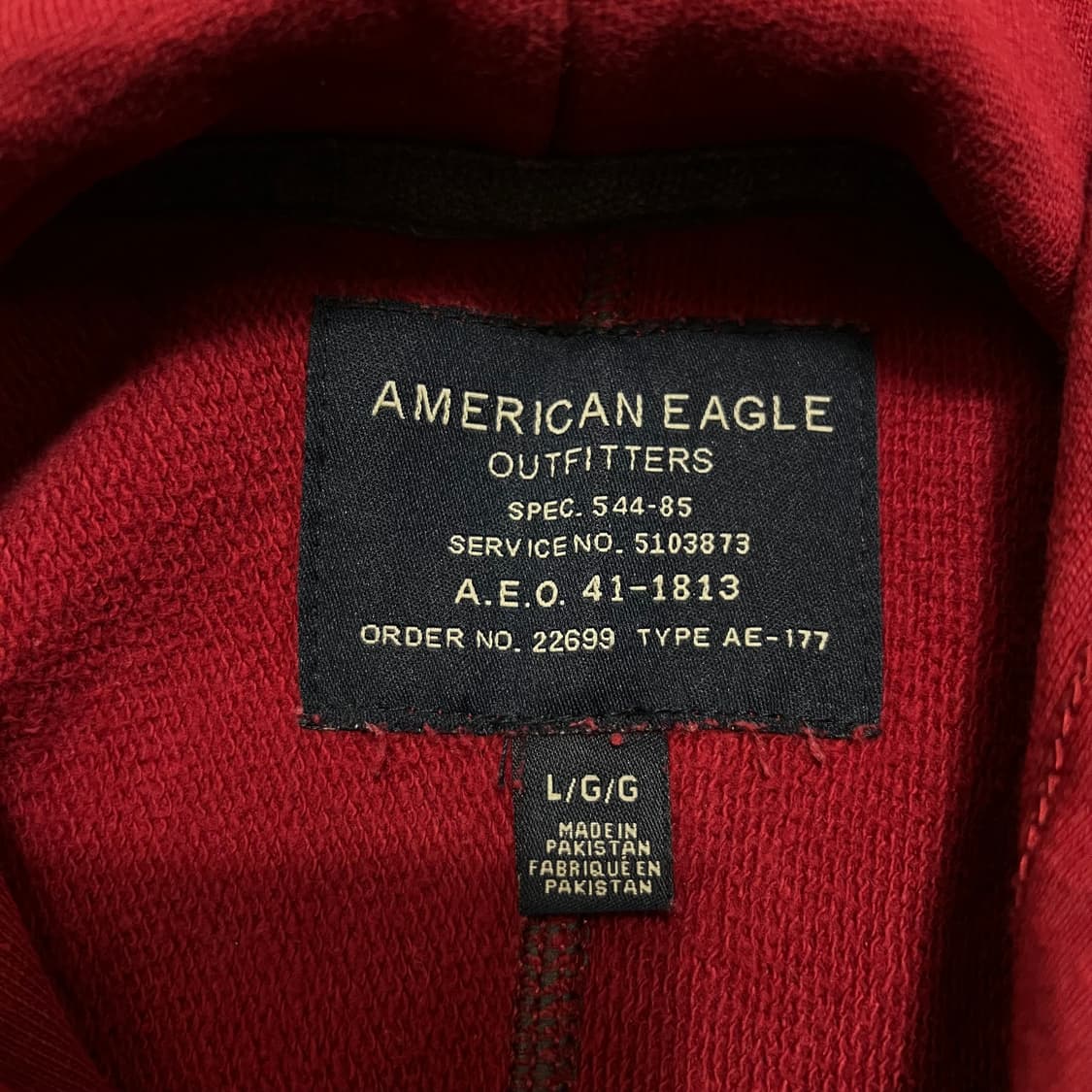 아메리칸 이글 여성 빅로고 기모 후드티 [버건디] L/105 상품이미지5