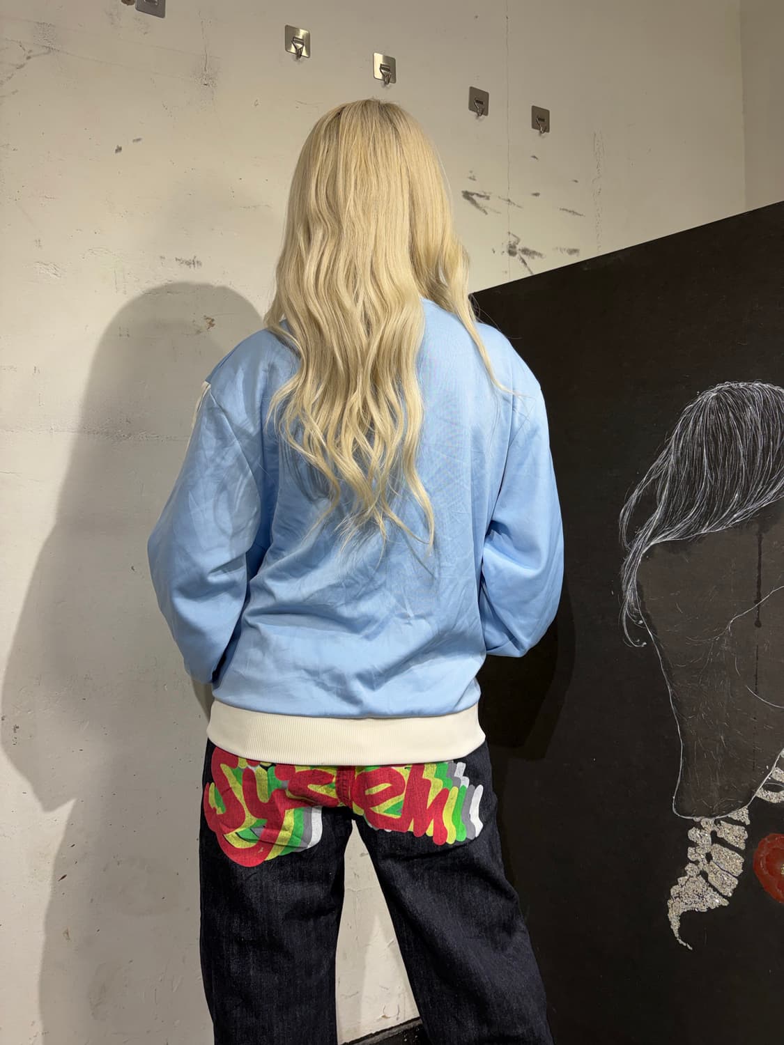 JPN 일본 빈티지 miffy 화이트 스카이 블루 소라색 져지 M 상품이미지5