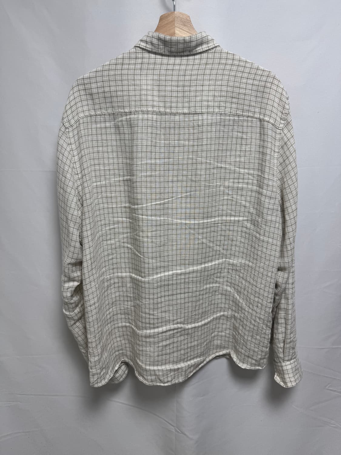 [XL] 마시모두띠 린넨 체크 셔츠 BEIGE 상품이미지2