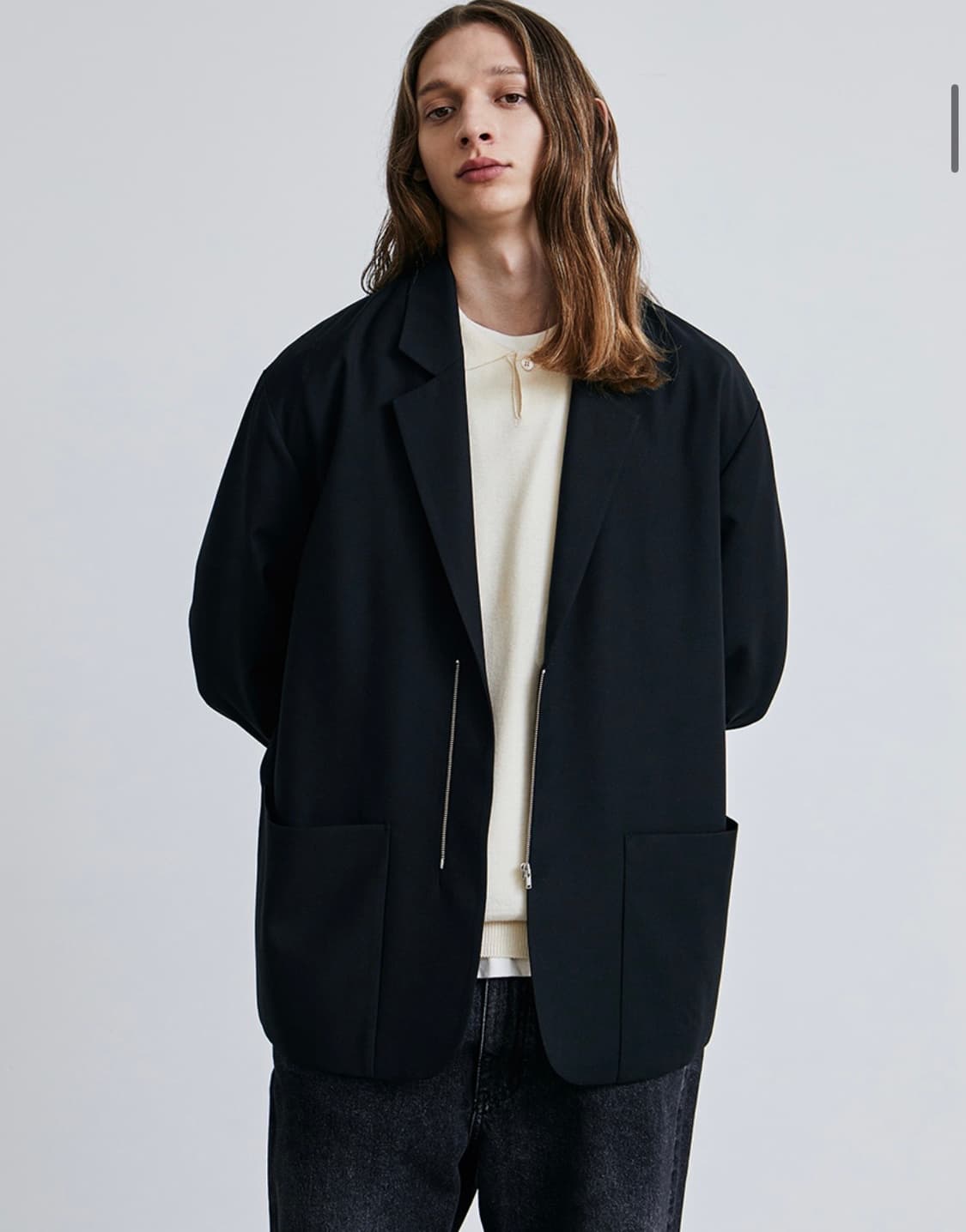 로드 존 그레이) Casual Zip Jacket BK M 상품이미지3