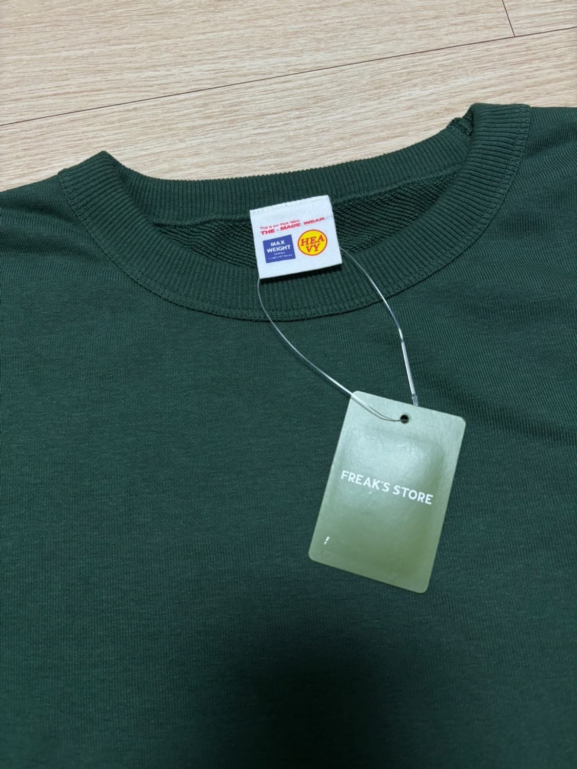 프릭스스토어 13온즈 헤비웨이트 스웻셔츠 빈티지 그린 L 상품이미지3