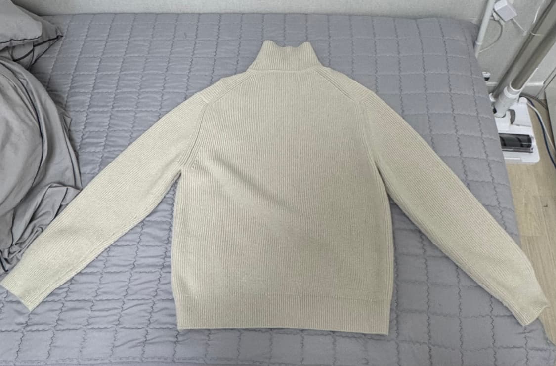 파브레가 울 집업 니트 오트밀 상품이미지3