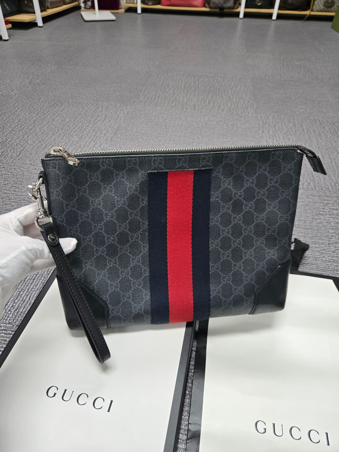 [특가][정품] 구찌 웹삼선 보야주 클러치백 상품이미지1