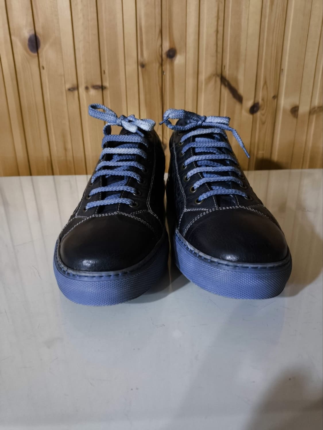 43 280mm 이태리 토스카나 위빙 가죽 스니커즈 수제화 상품이미지3