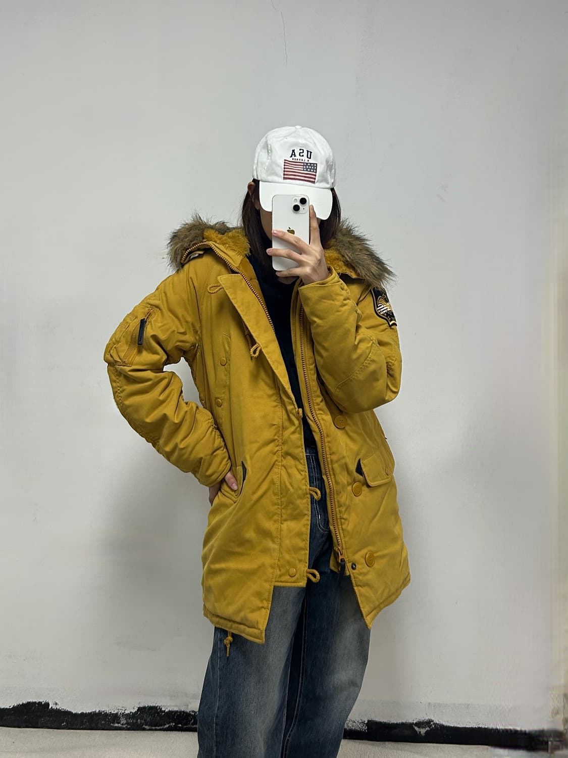 알파인더스트리 패치로고 n3b 야상 점퍼 머스타드  상품이미지1