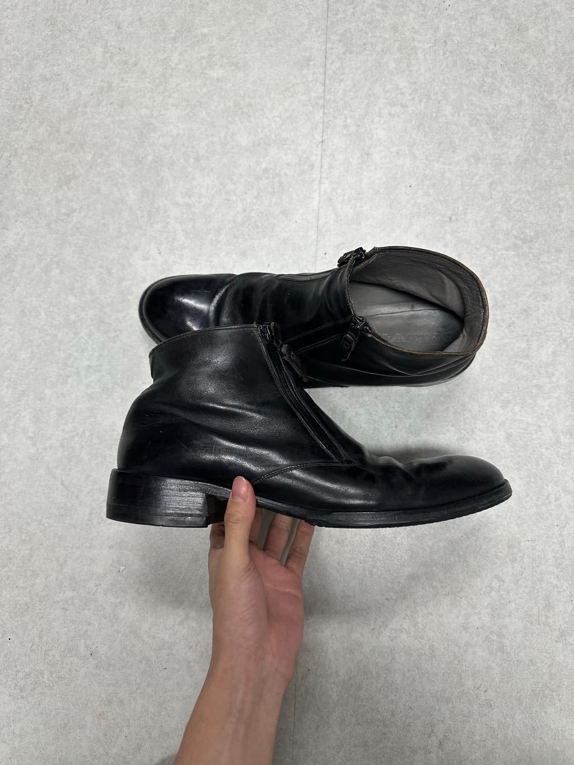 알마니 더블 지퍼 레더 부츠 상품이미지6