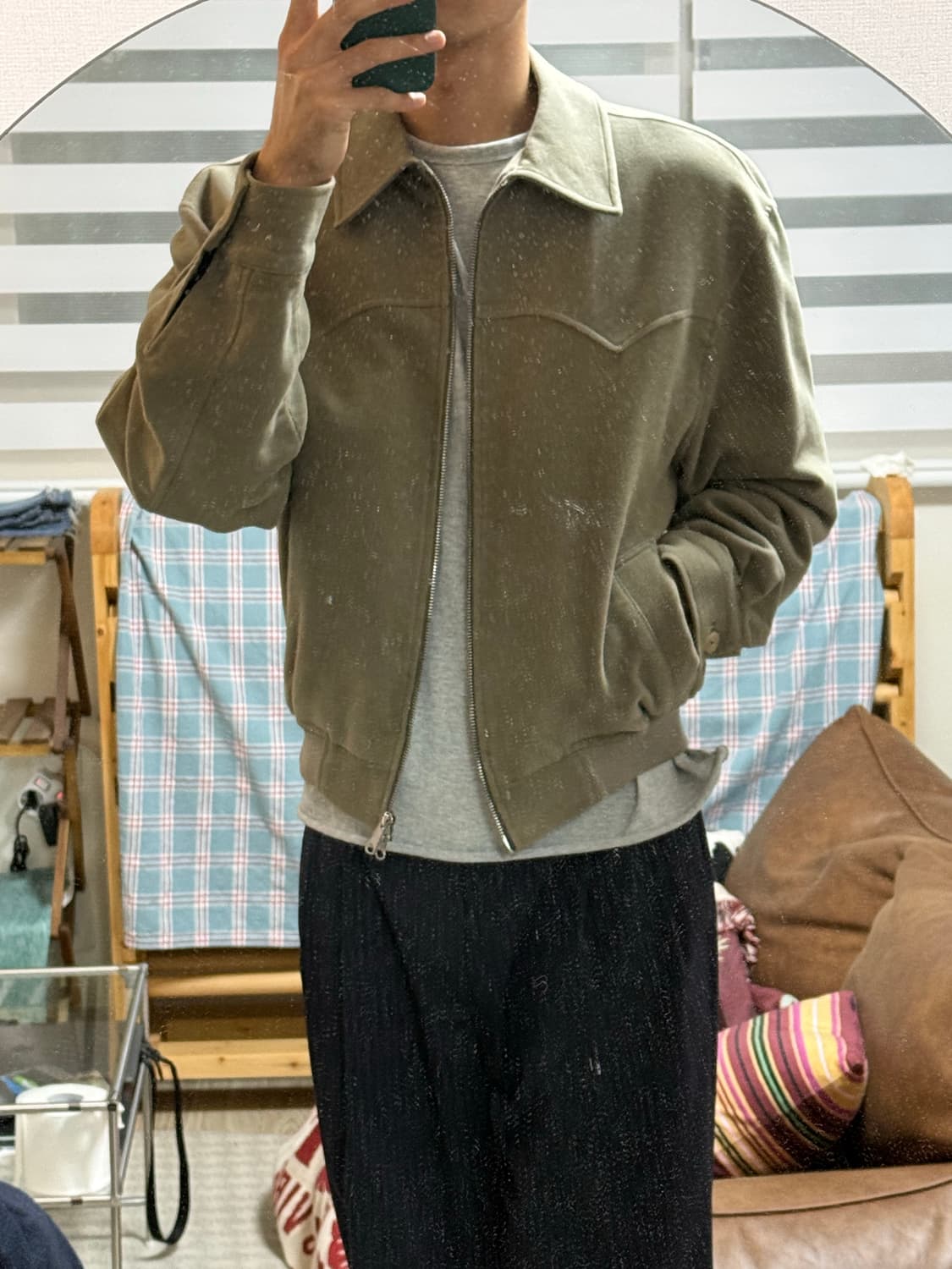 브라운야드 몰스킨 웨스턴 자켓 올리브그레이 4사이즈 상품이미지2