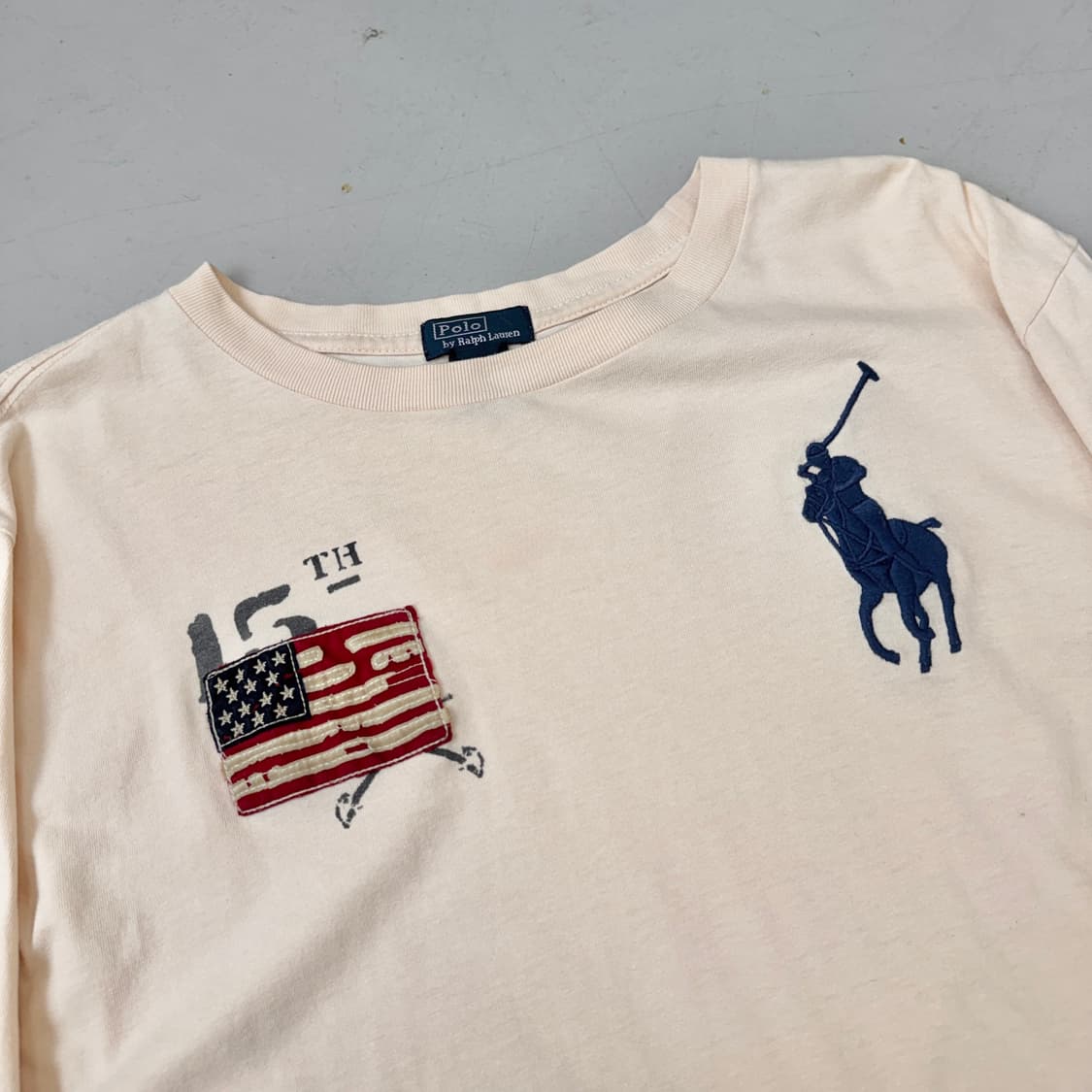 폴로 빅포니 USA 성조기 치프키프 아이보리 롱슬리브 상품이미지3