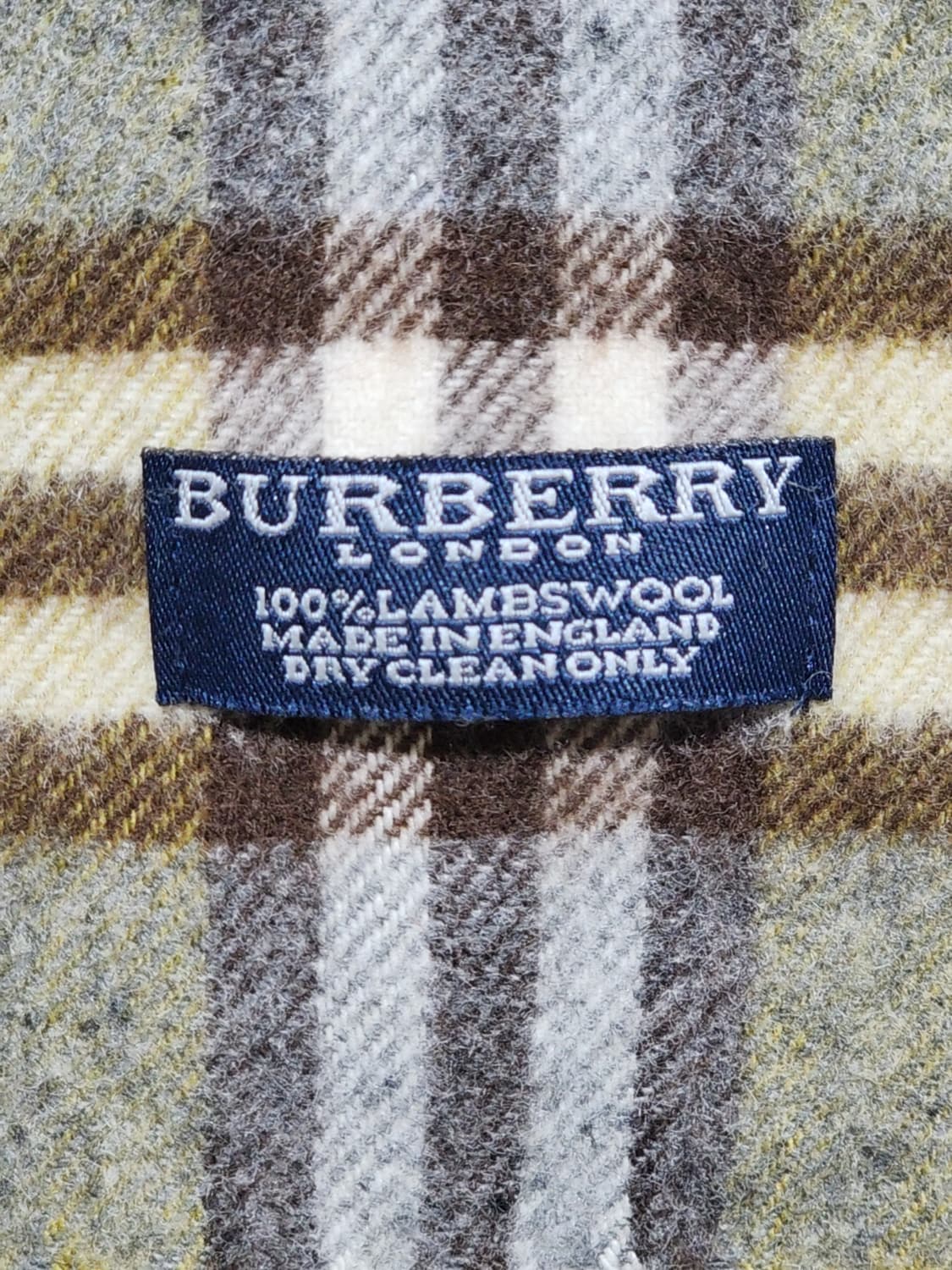 (정품) 버버리 목도리 체크 머플러 카키 램스울 영국판  상품이미지5